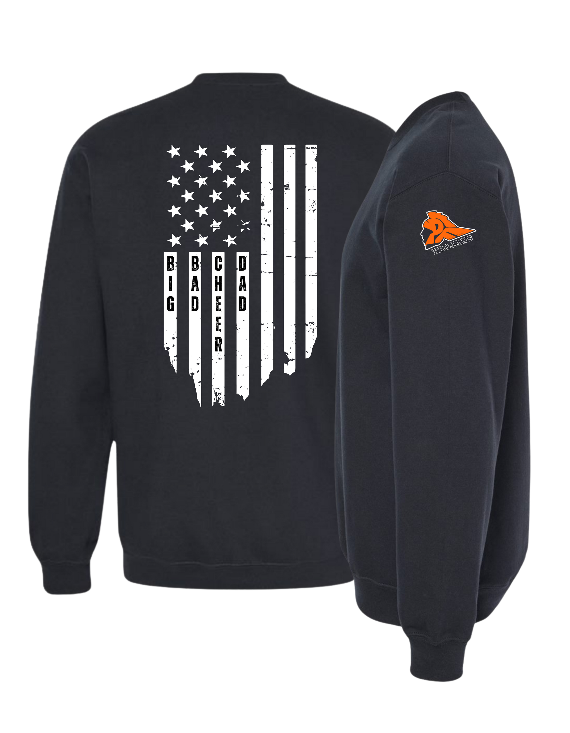 Big Bad Cheer Dad Flag Crewneck Sweatshirt