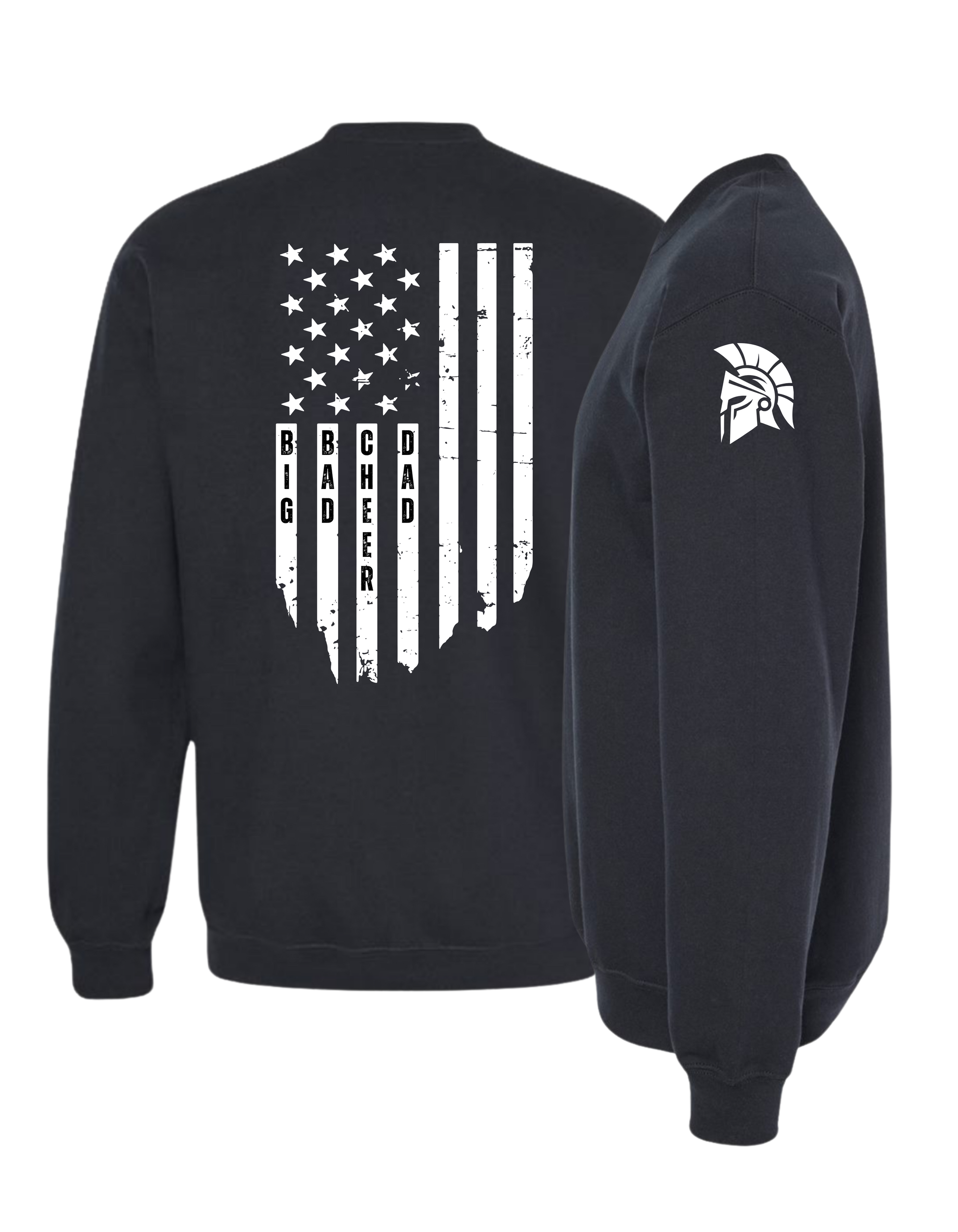 Big Bad Cheer Dad Flag Crewneck Sweatshirt