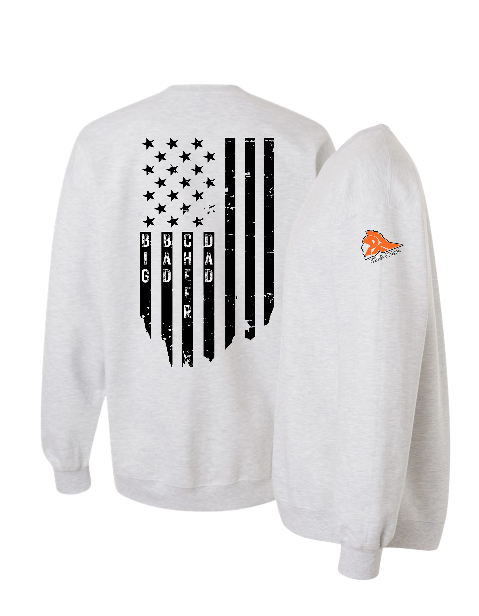 Big Bad Cheer Dad Flag Crewneck Sweatshirt