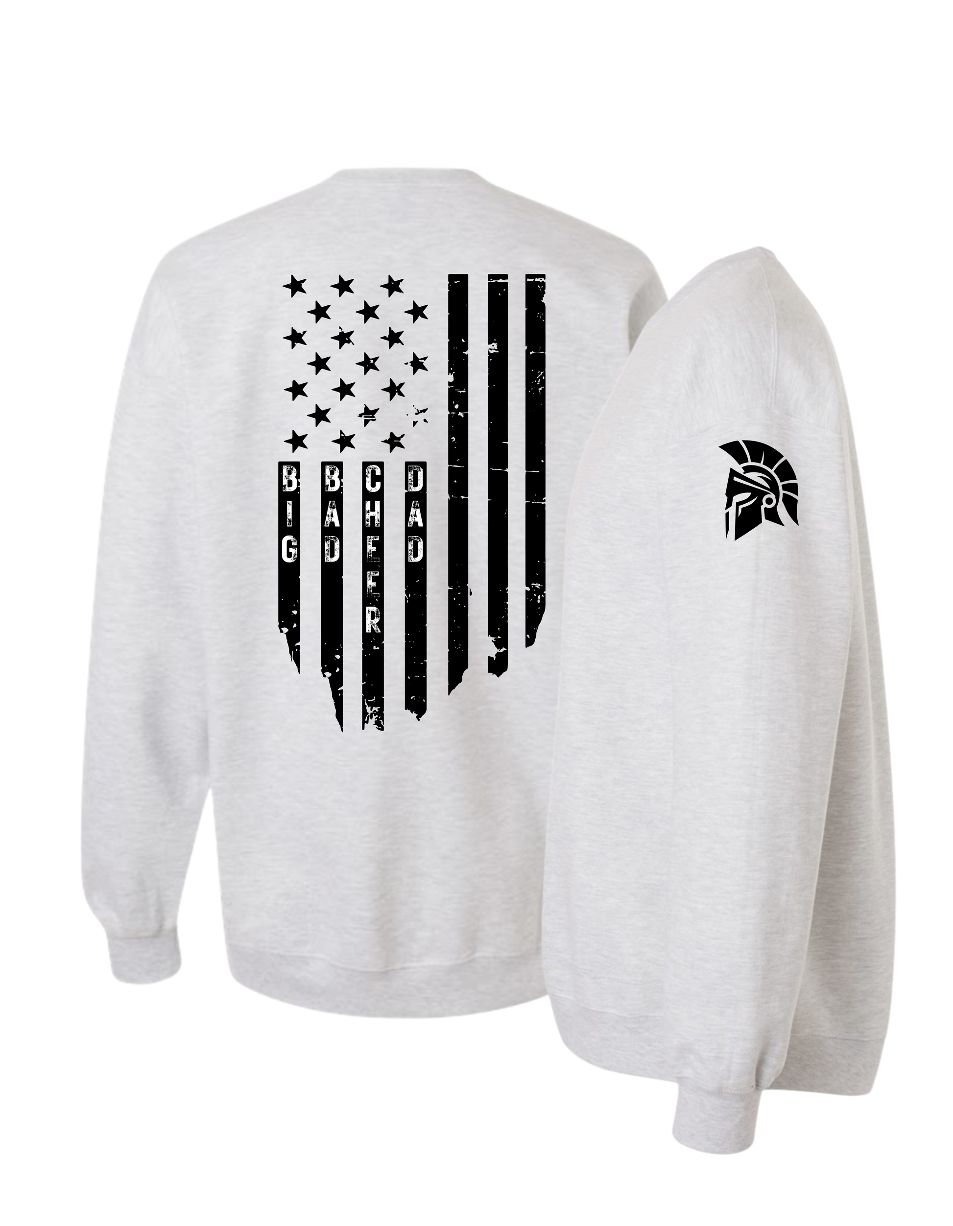 Big Bad Cheer Dad Flag Crewneck Sweatshirt