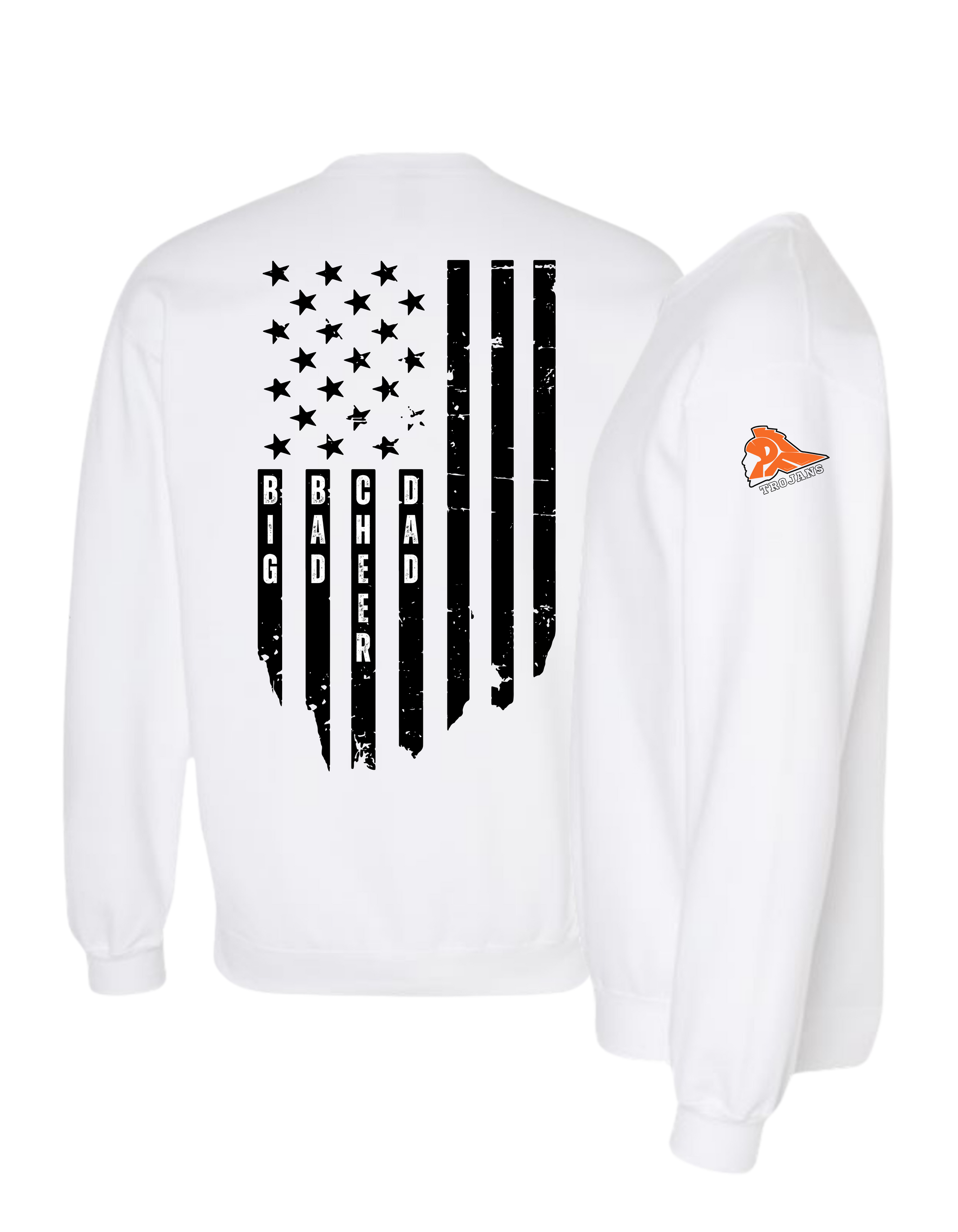 Big Bad Cheer Dad Flag Crewneck Sweatshirt