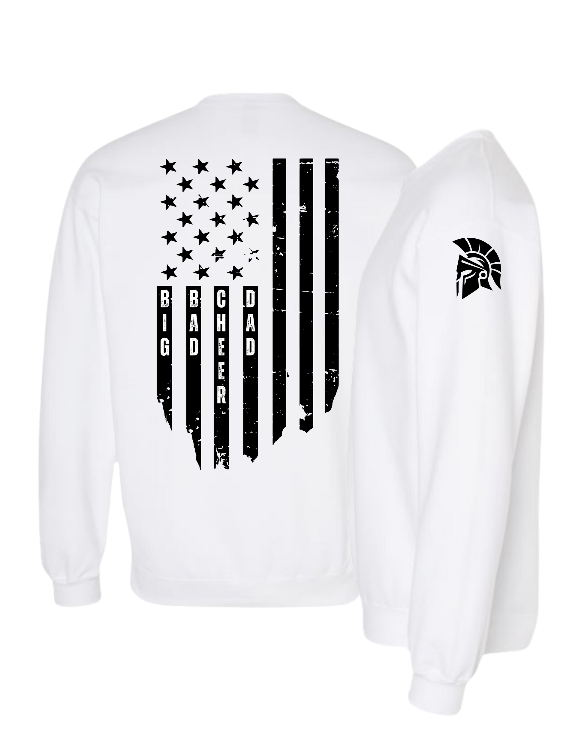 Big Bad Cheer Dad Flag Crewneck Sweatshirt