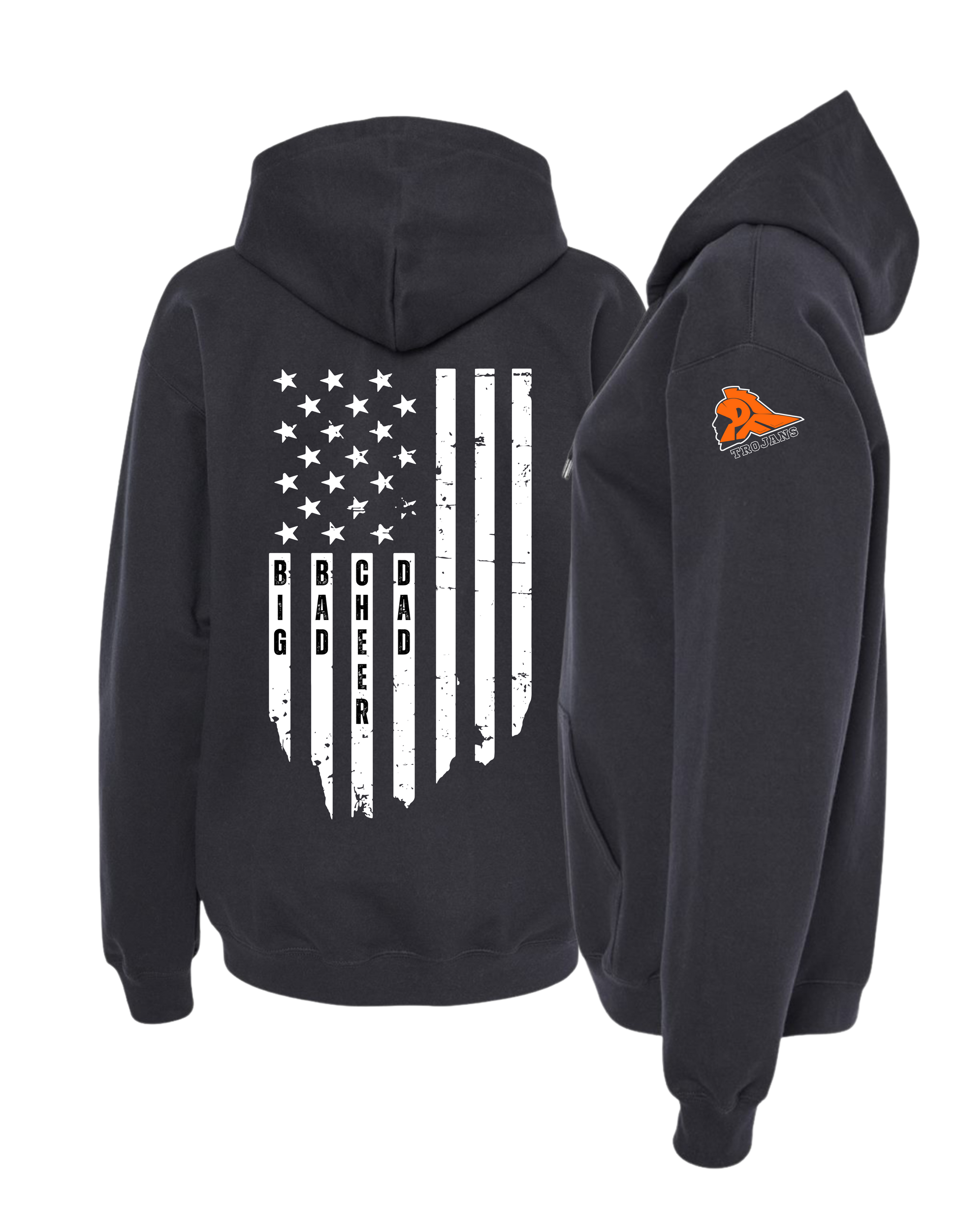 Big Bad Cheer Dad Flag Hooded Sweatshirt