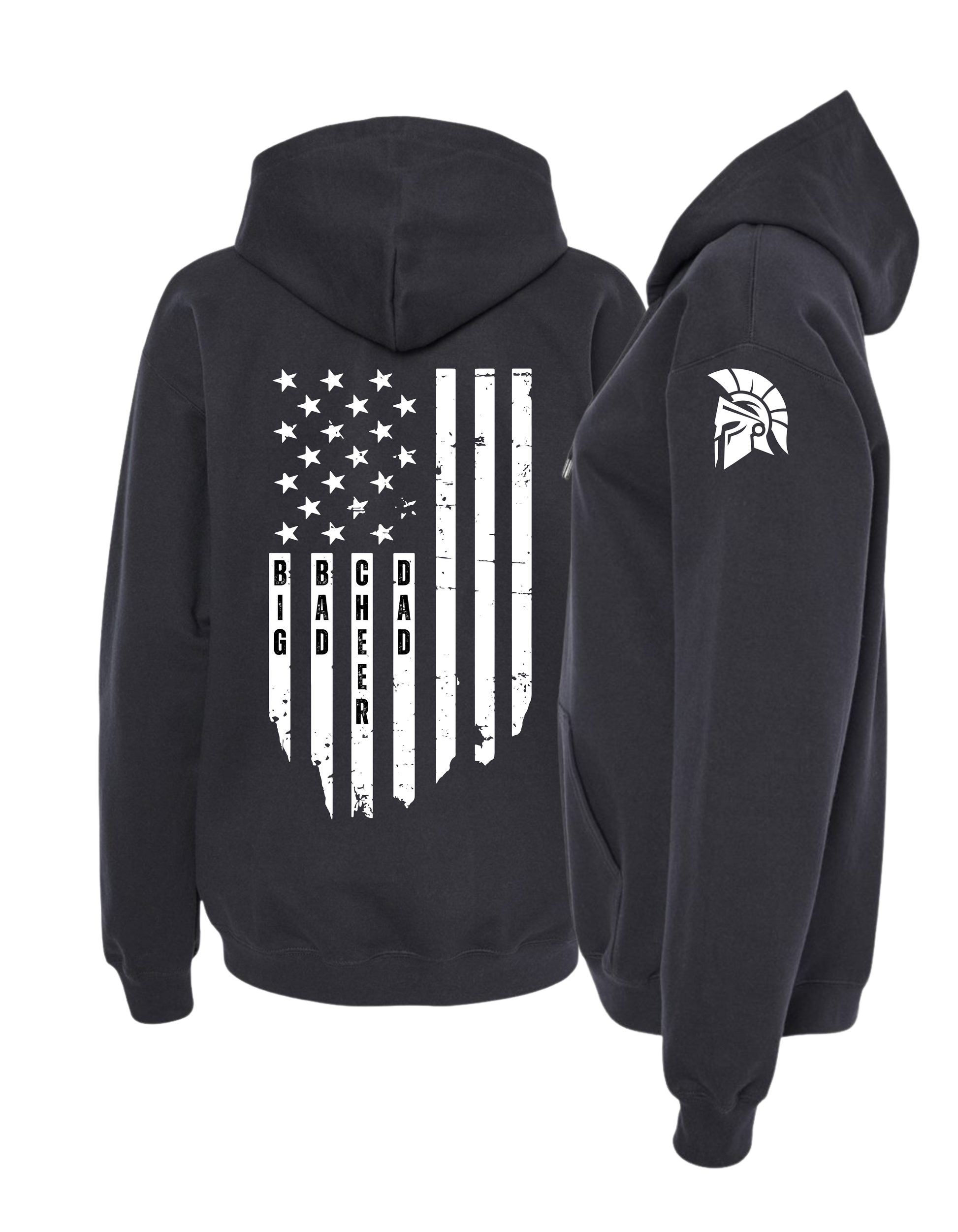Big Bad Cheer Dad Flag Hooded Sweatshirt