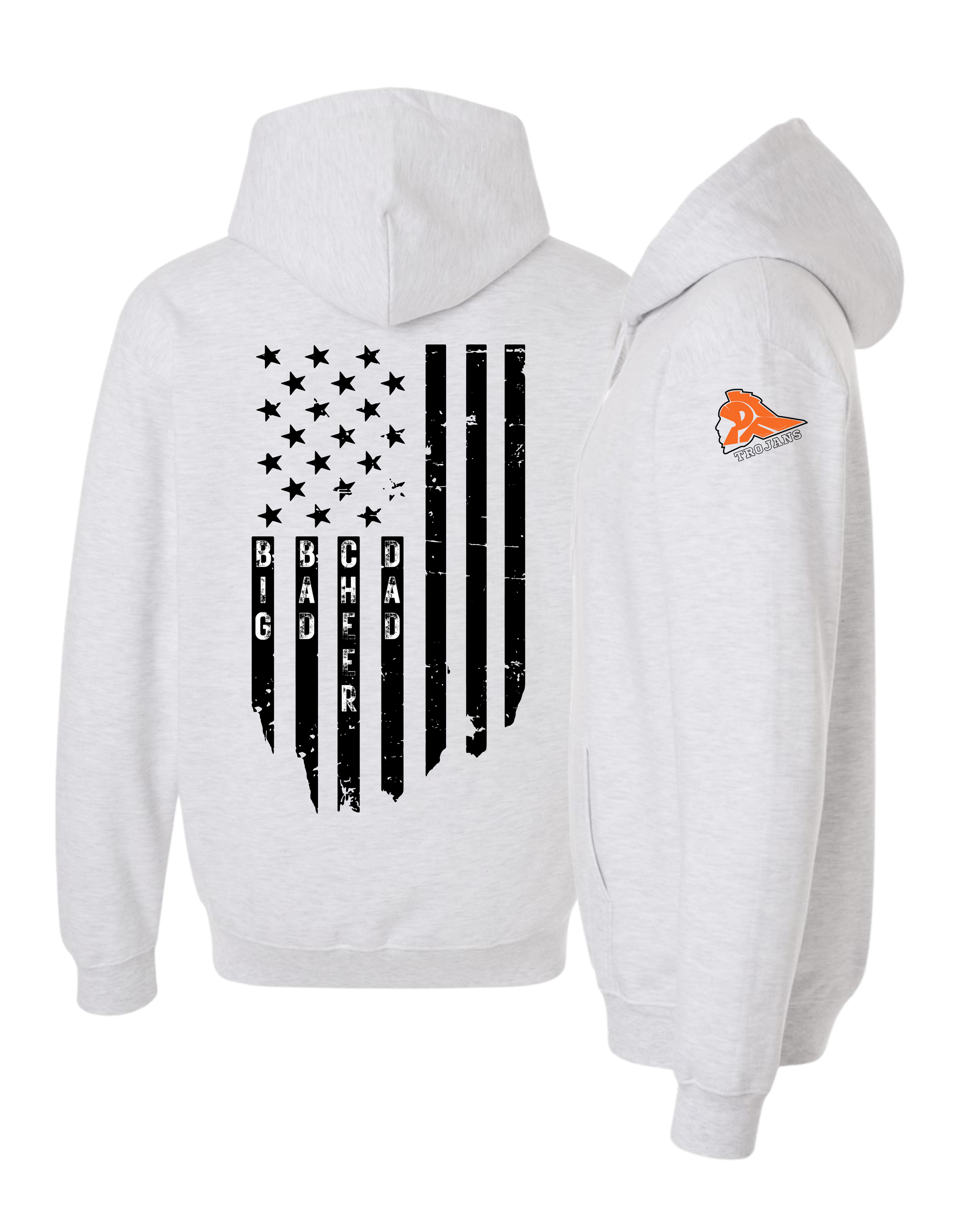 Big Bad Cheer Dad Flag Hooded Sweatshirt