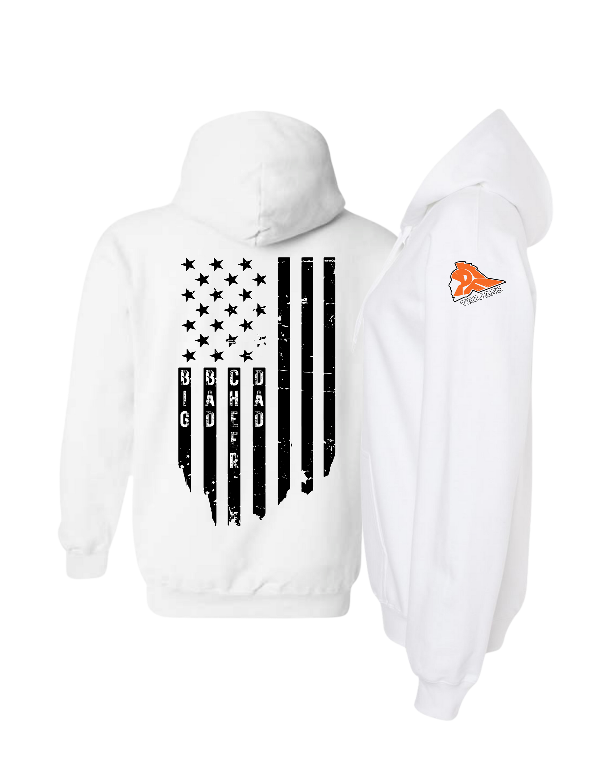 Big Bad Cheer Dad Flag Hooded Sweatshirt