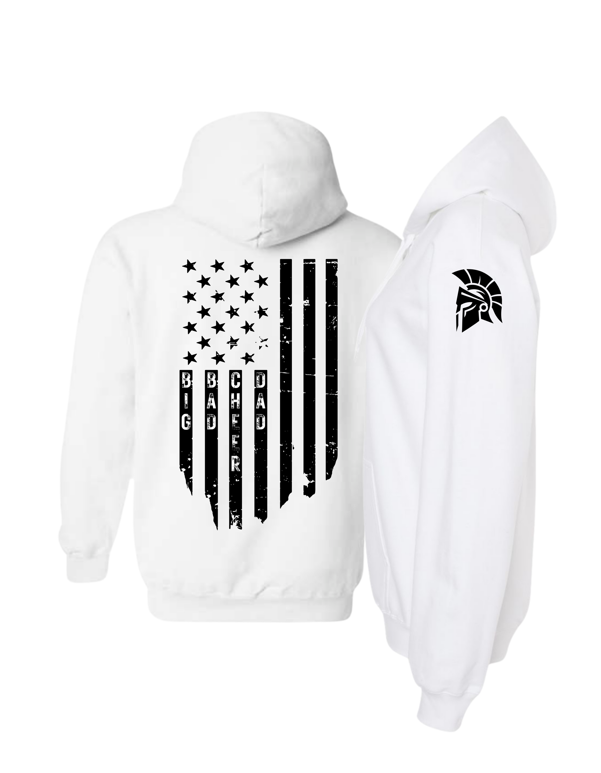Big Bad Cheer Dad Flag Hooded Sweatshirt