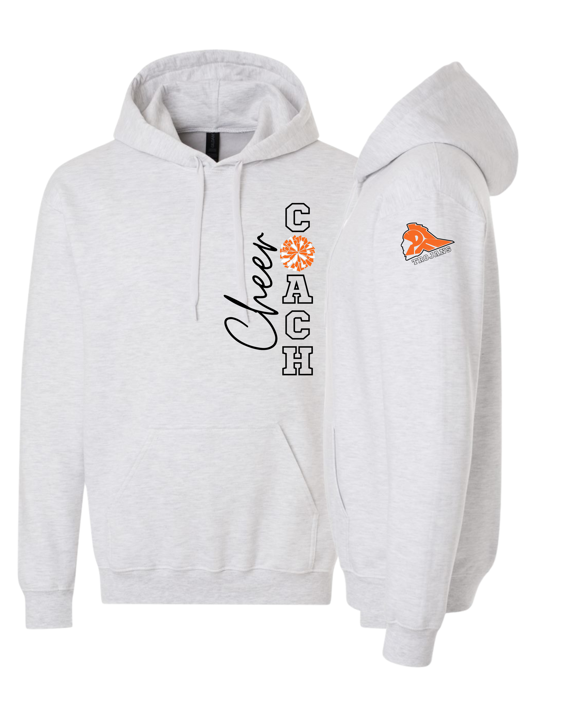Cheer Coach With Pom Hooded Sweatshirt - Adult