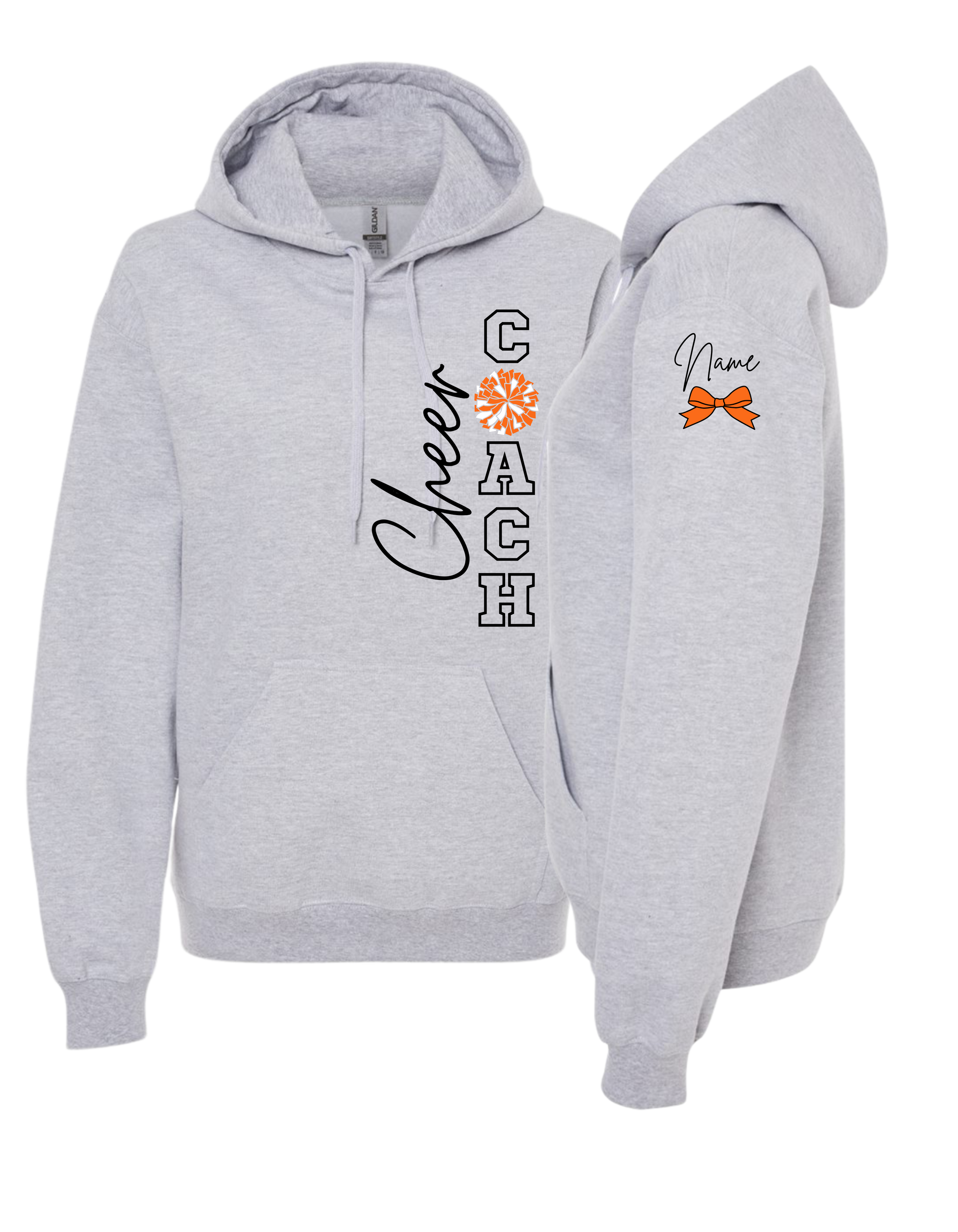Cheer Coach With Pom Hooded Sweatshirt - Adult