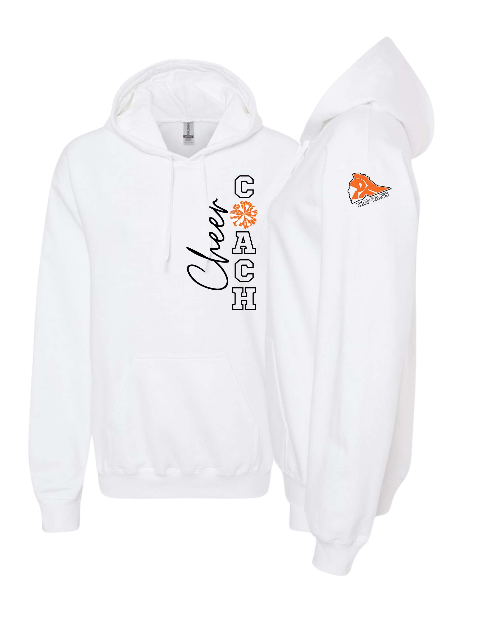 Cheer Coach With Pom Hooded Sweatshirt - Adult