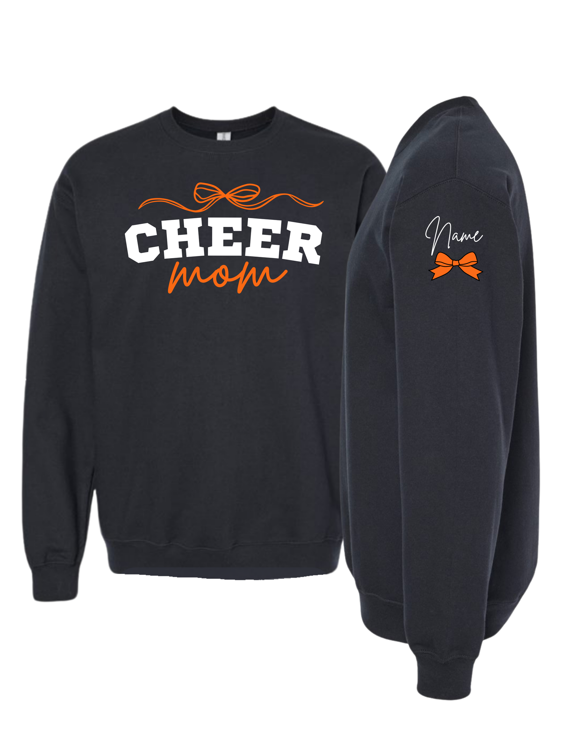 Cheer Mom With Bow 2 Crewneck Sweatshirt - Adult