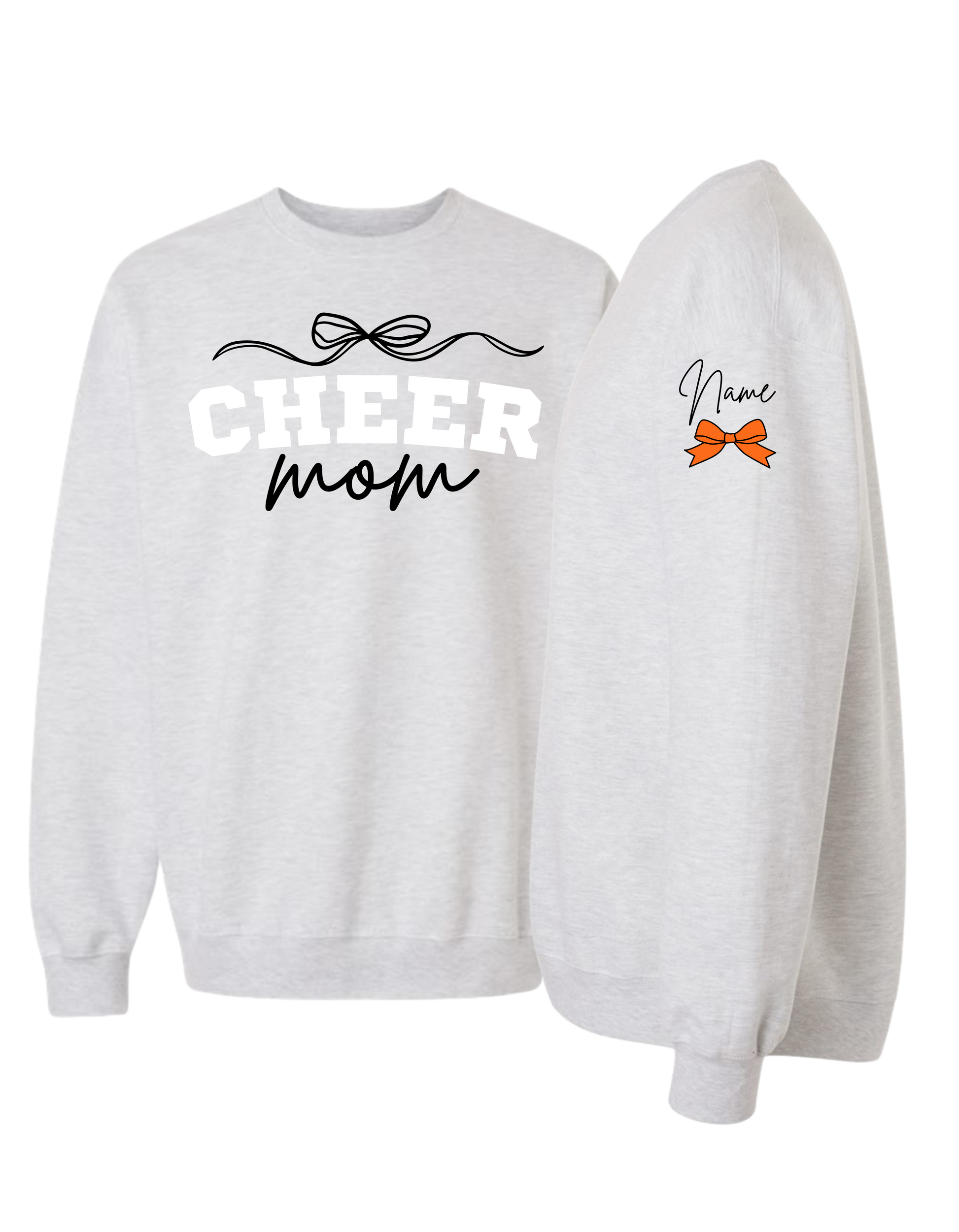 Cheer Mom With Bow 2 Crewneck Sweatshirt - Adult
