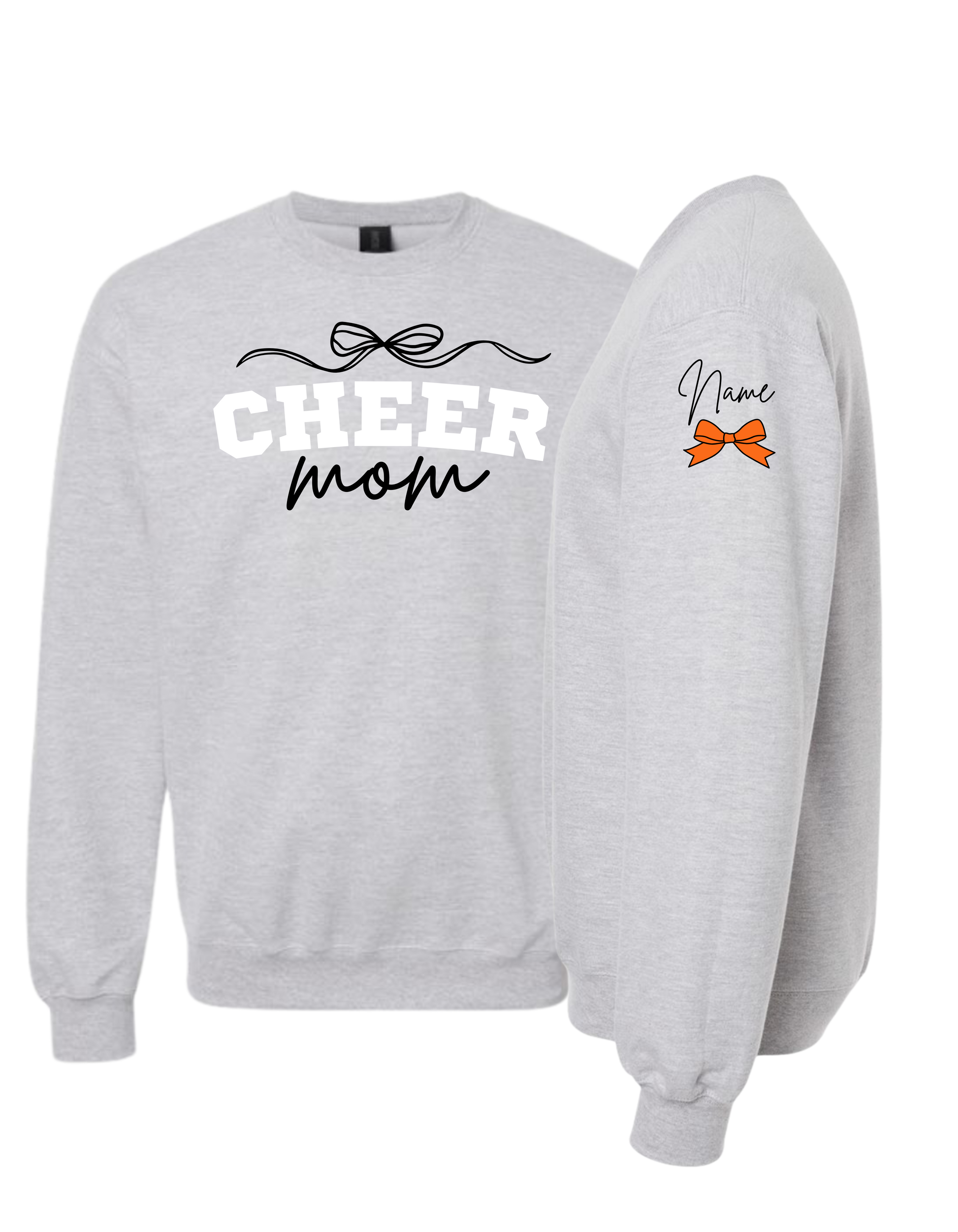Cheer Mom With Bow 2 Crewneck Sweatshirt - Adult