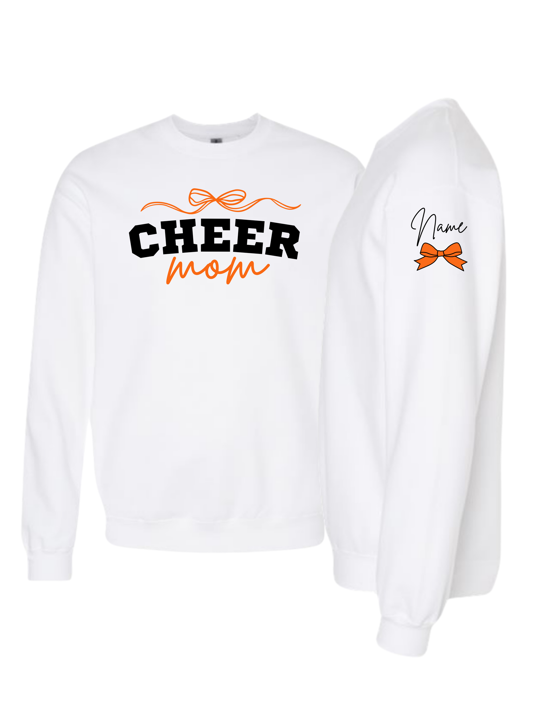Cheer Mom With Bow 2 Crewneck Sweatshirt - Adult