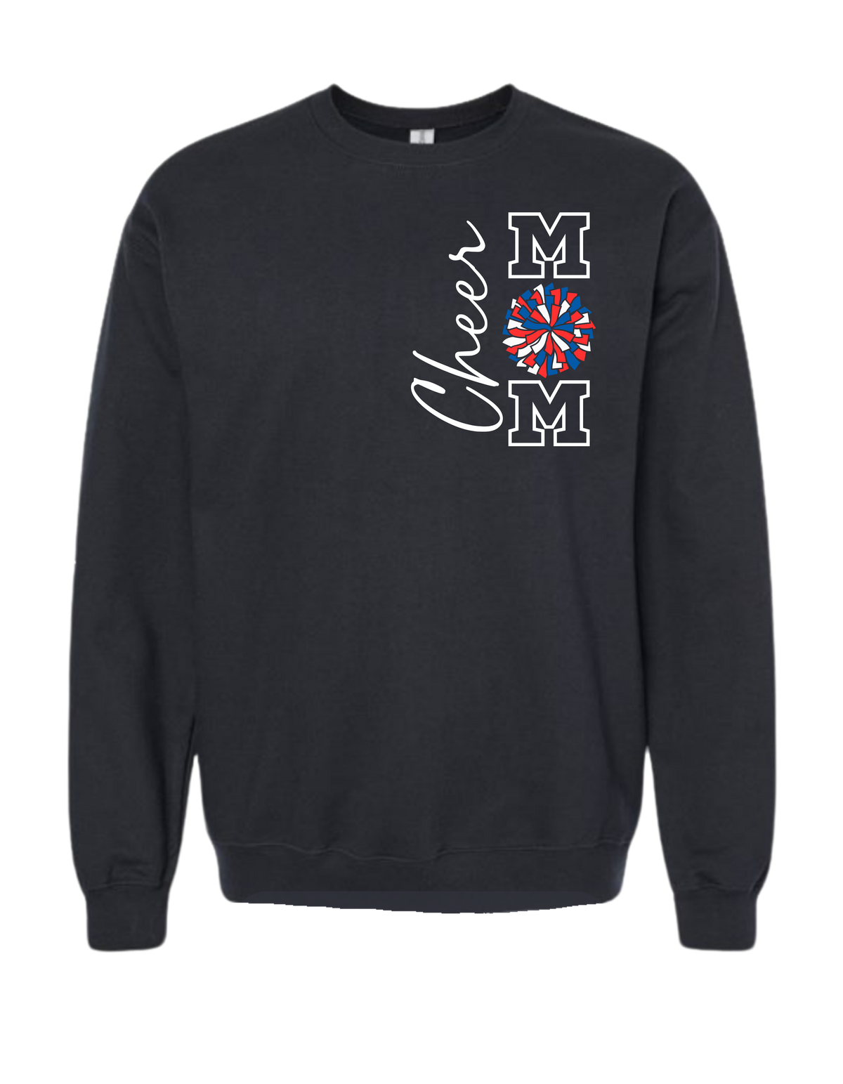 Cheer Mom with Pom Crewneck Sweatshirt