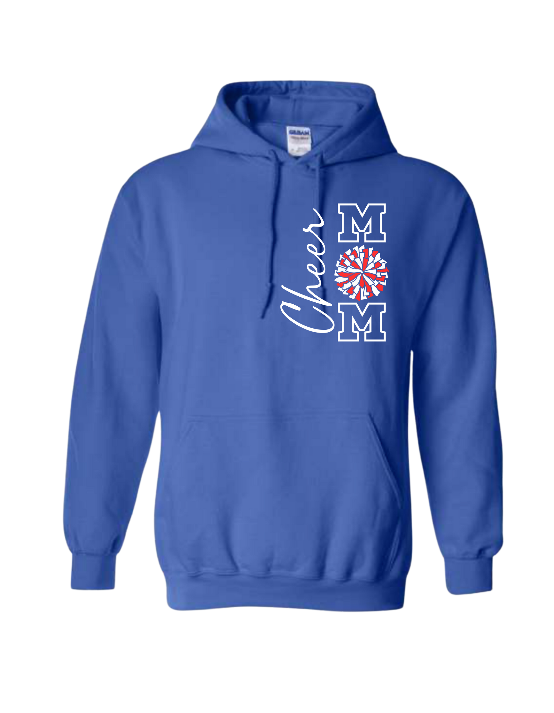 Cheer Mom with Pom Hooded Sweatshirt