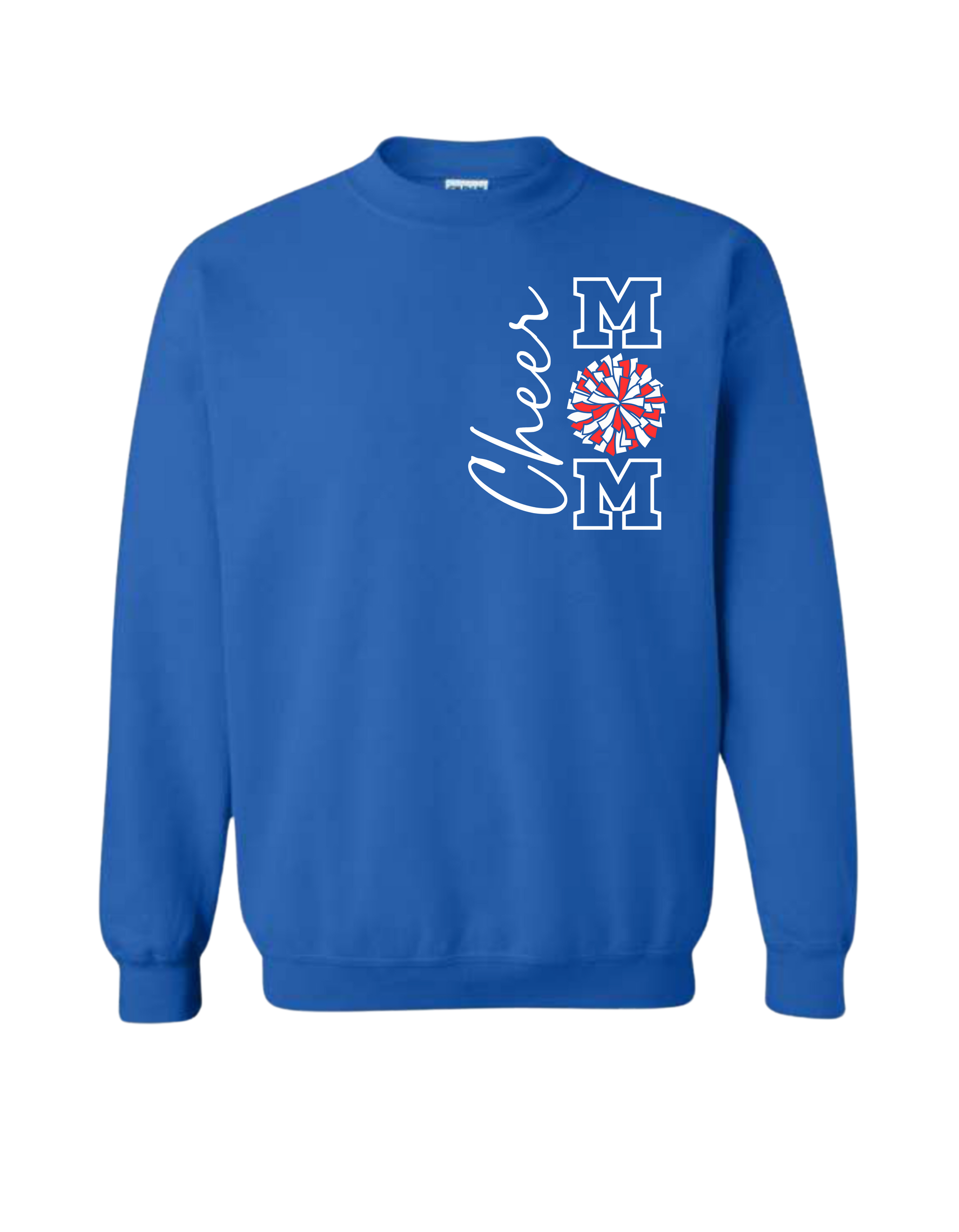 Cheer Mom with Pom Crewneck Sweatshirt