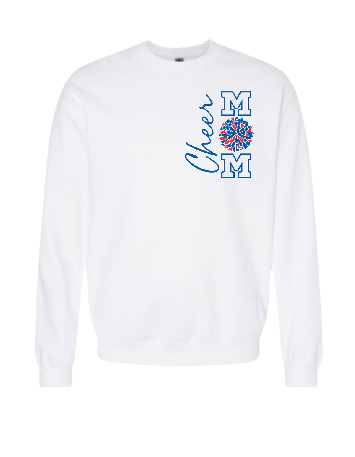 Cheer Mom with Pom Crewneck Sweatshirt