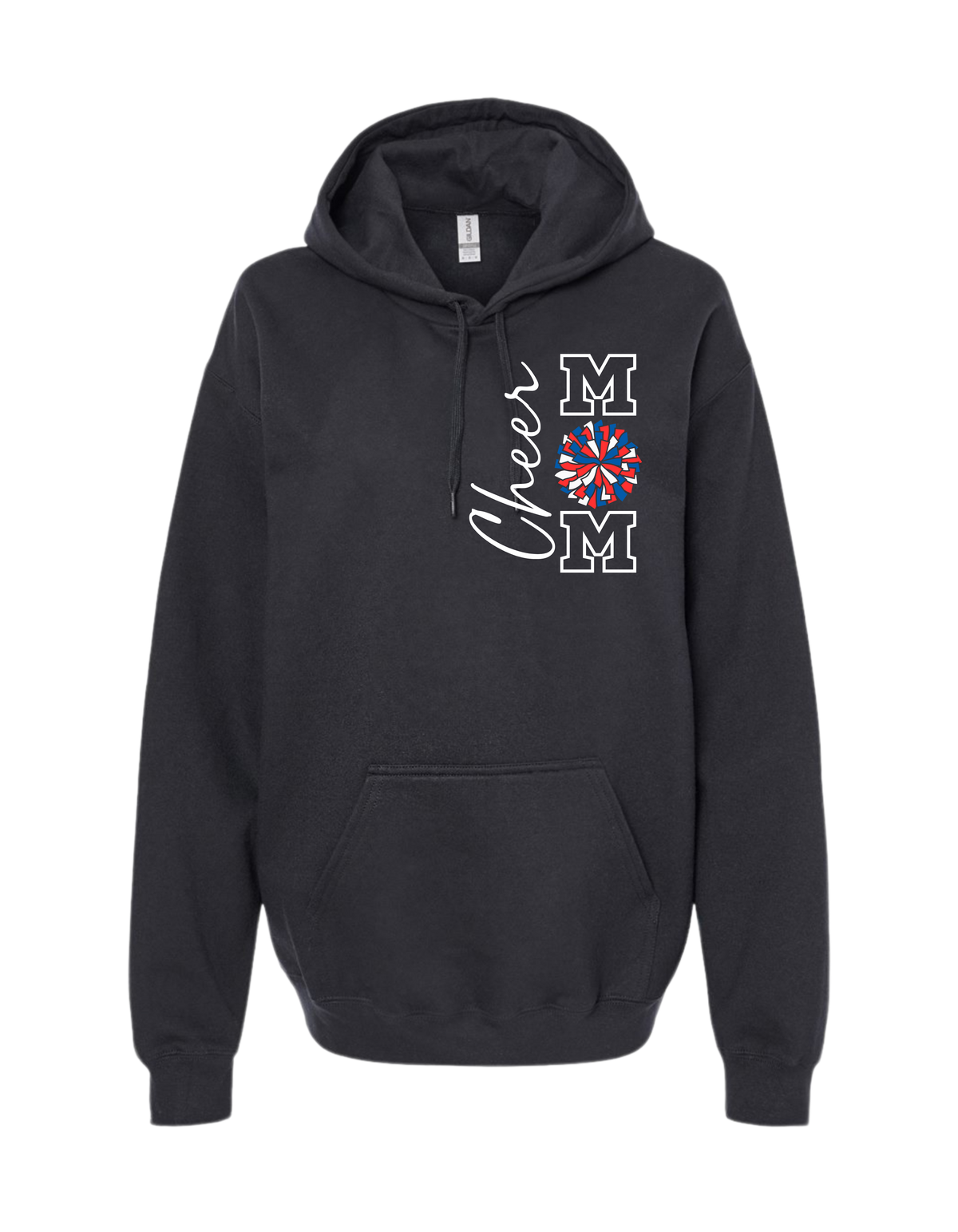 Cheer Mom with Pom Hooded Sweatshirt