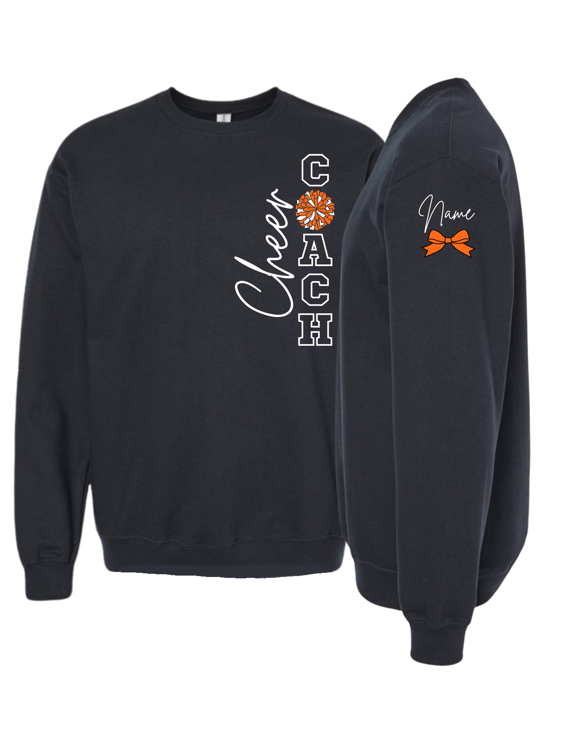 Cheer Coach With Pom Crewneck Sweatshirt - Adult