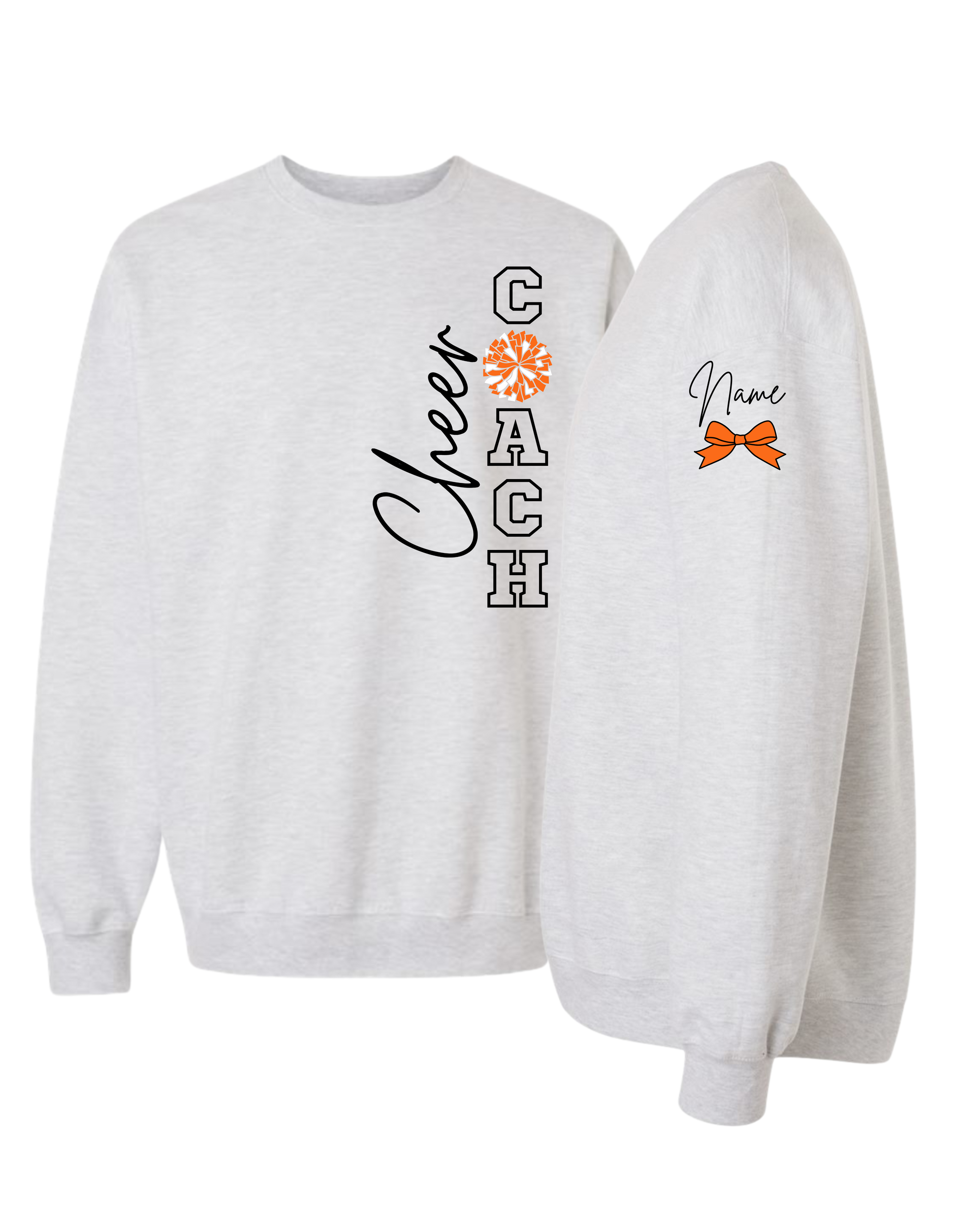 Cheer Coach With Pom Crewneck Sweatshirt - Adult