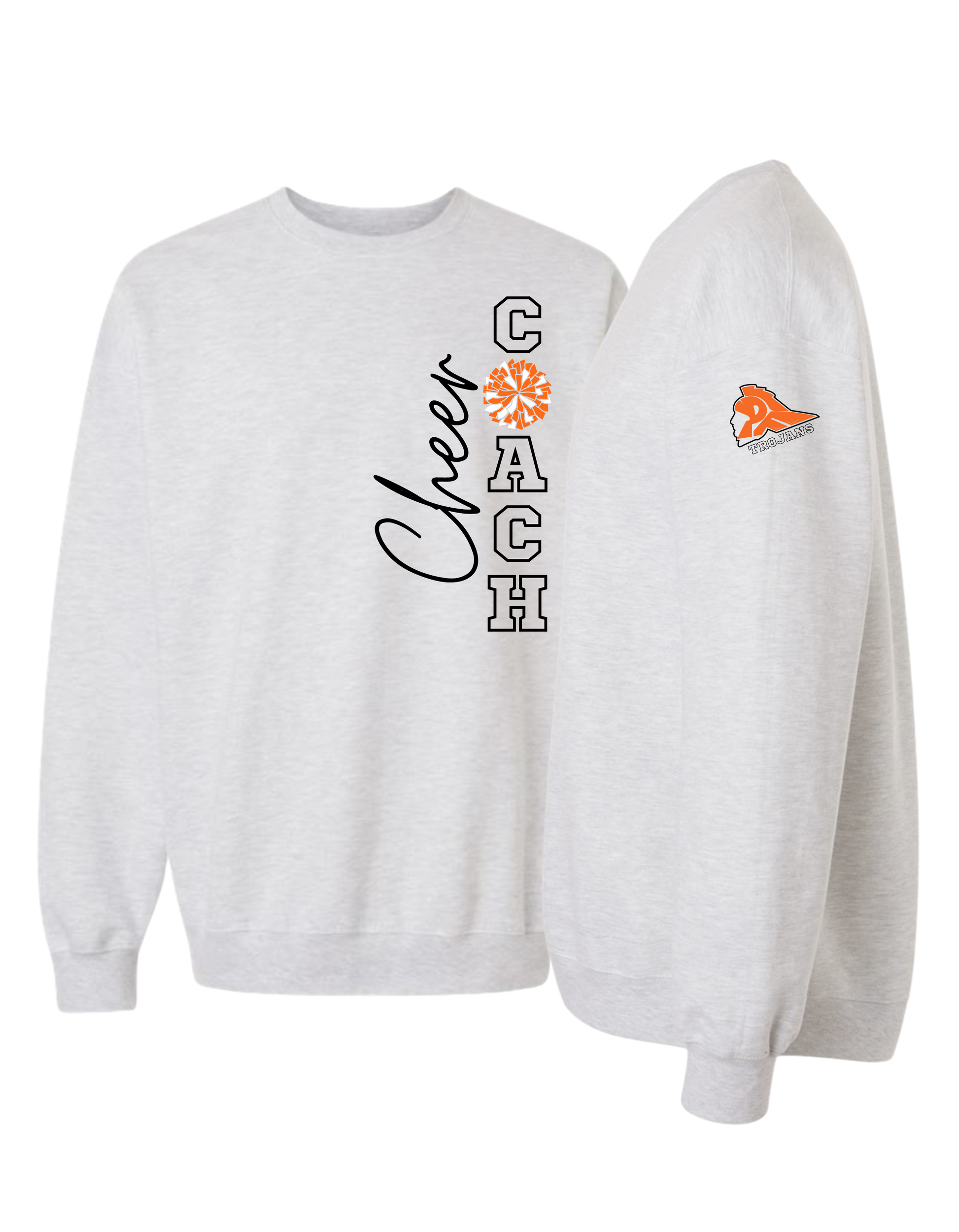 Cheer Coach With Pom Crewneck Sweatshirt - Adult