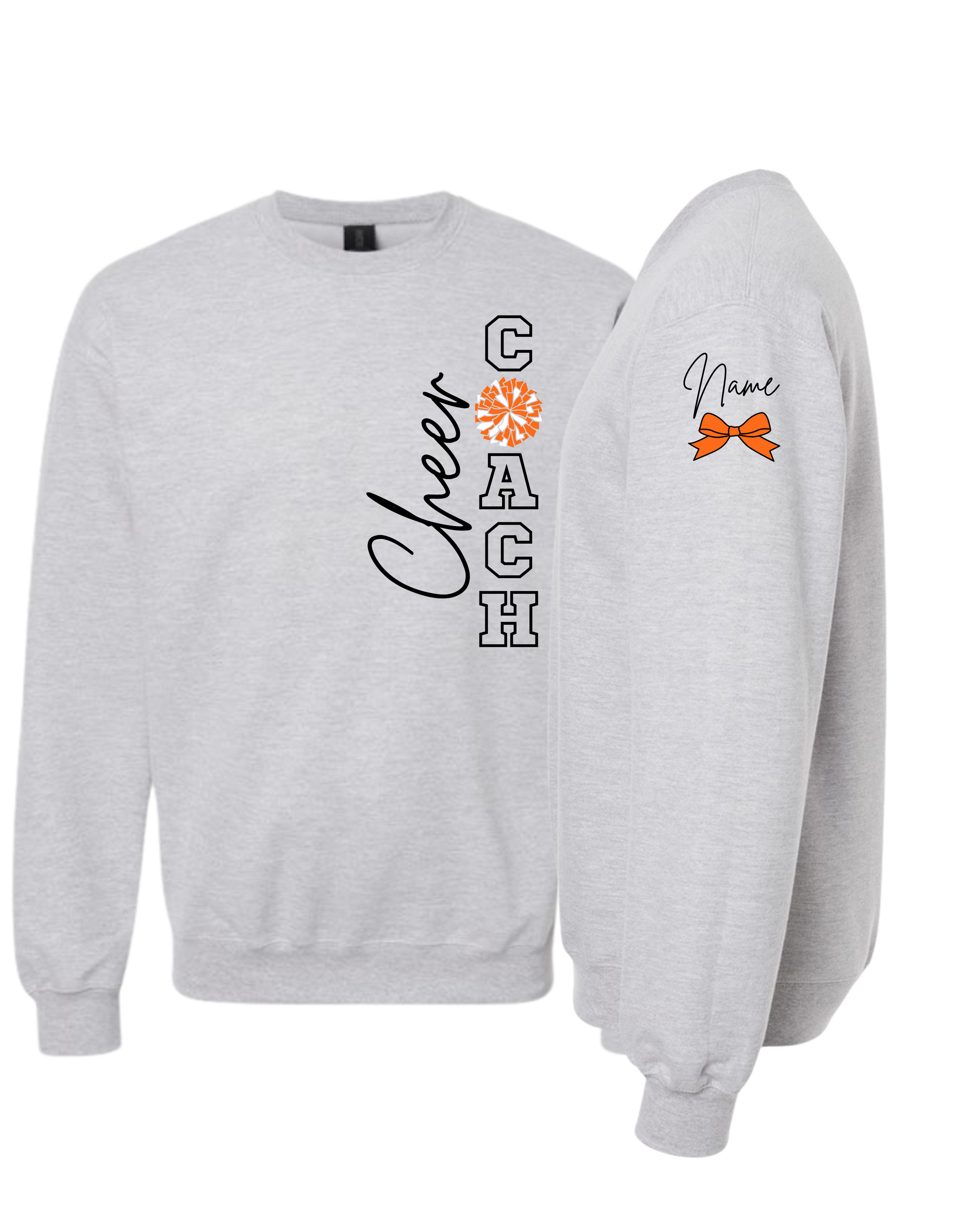 Cheer Coach With Pom Crewneck Sweatshirt - Adult