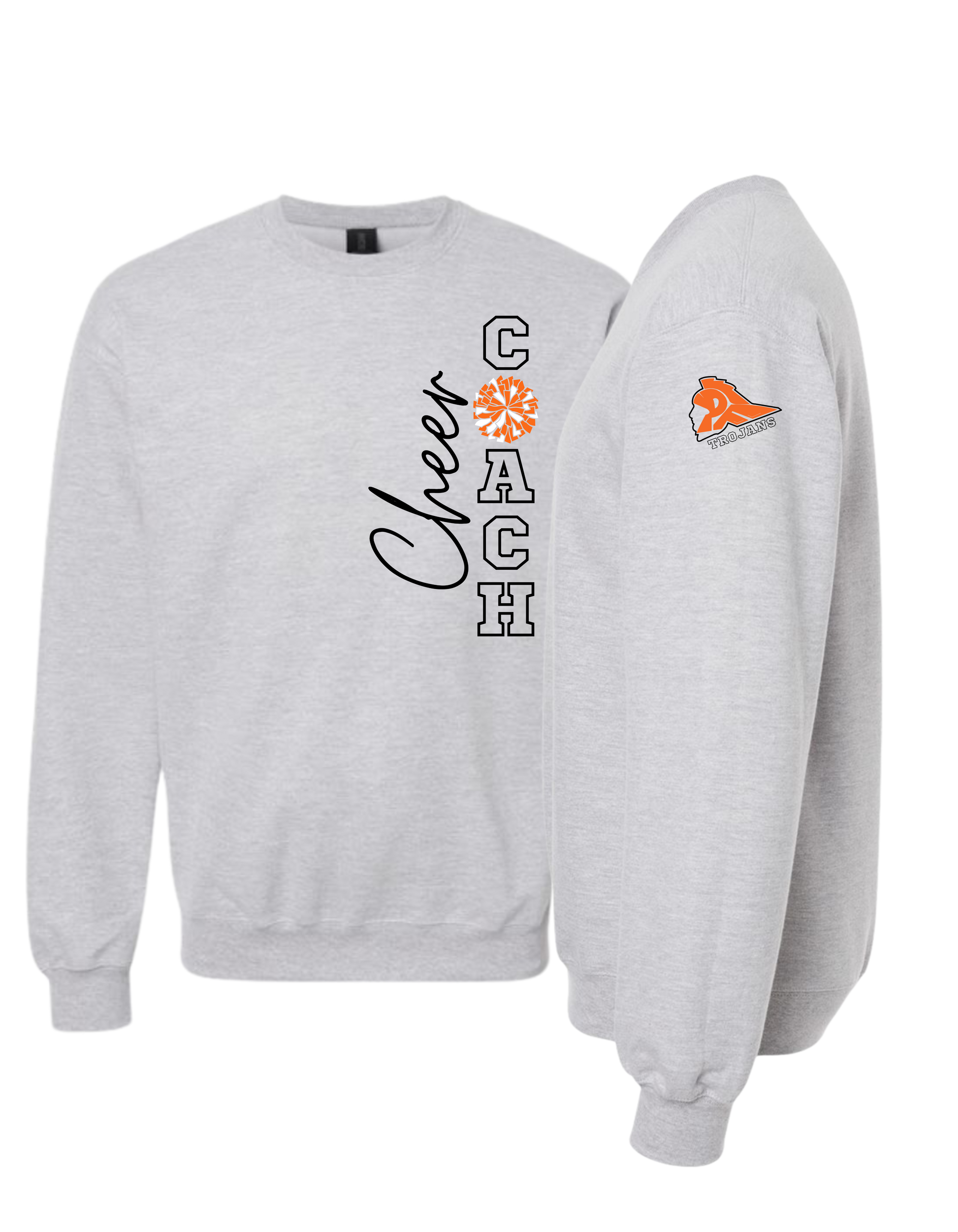 Cheer Coach With Pom Crewneck Sweatshirt - Adult
