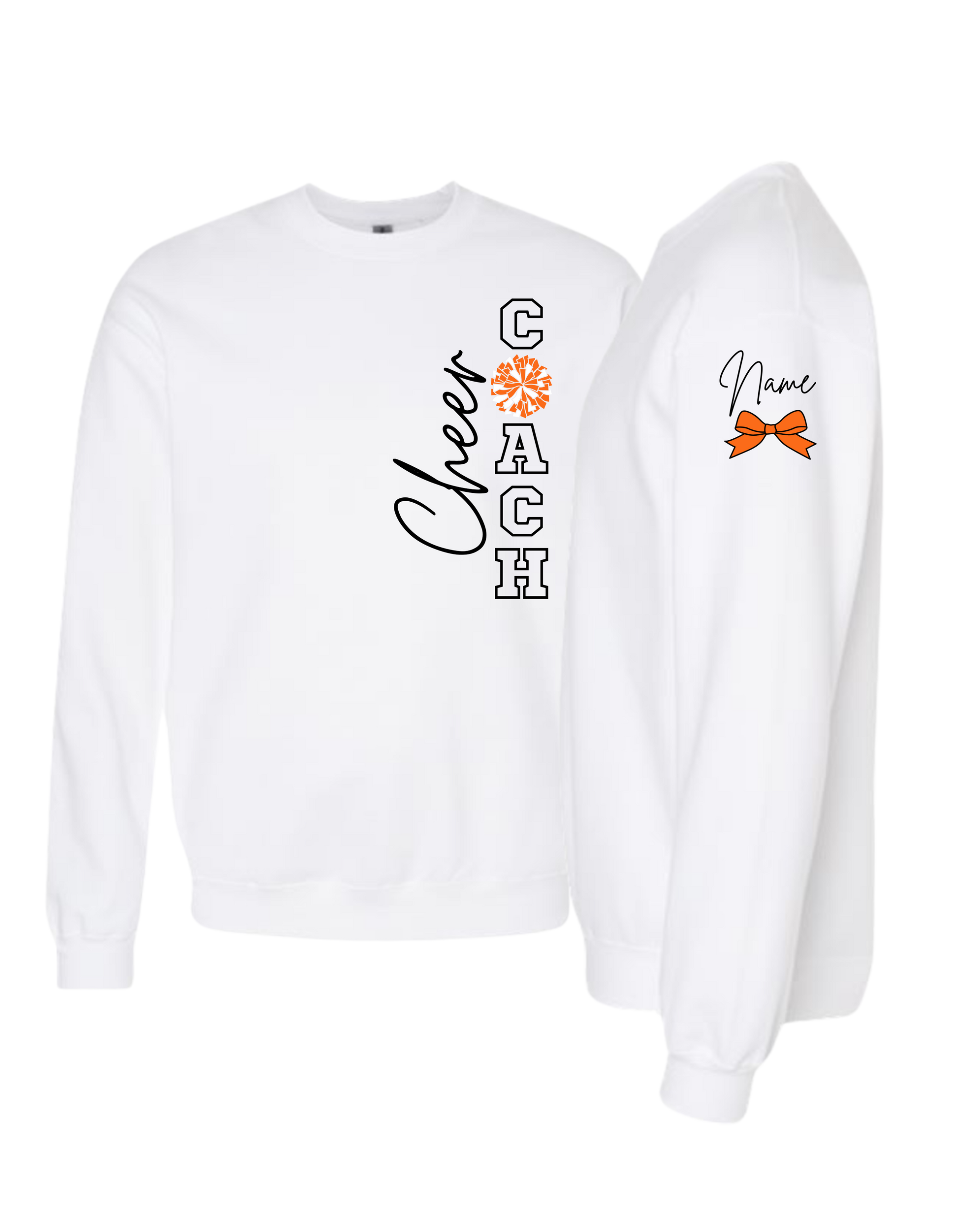 Cheer Coach With Pom Crewneck Sweatshirt - Adult