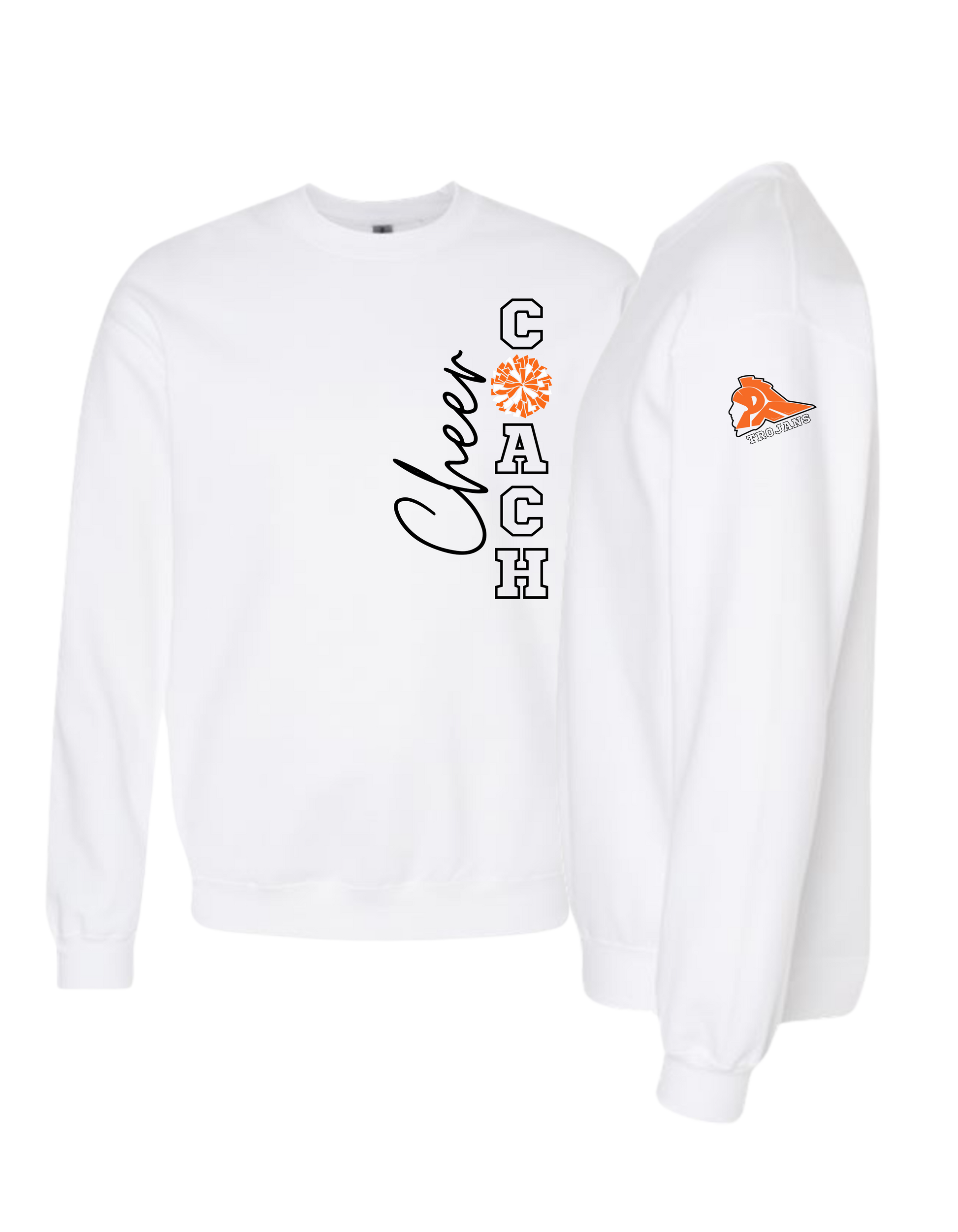Cheer Coach With Pom Crewneck Sweatshirt - Adult