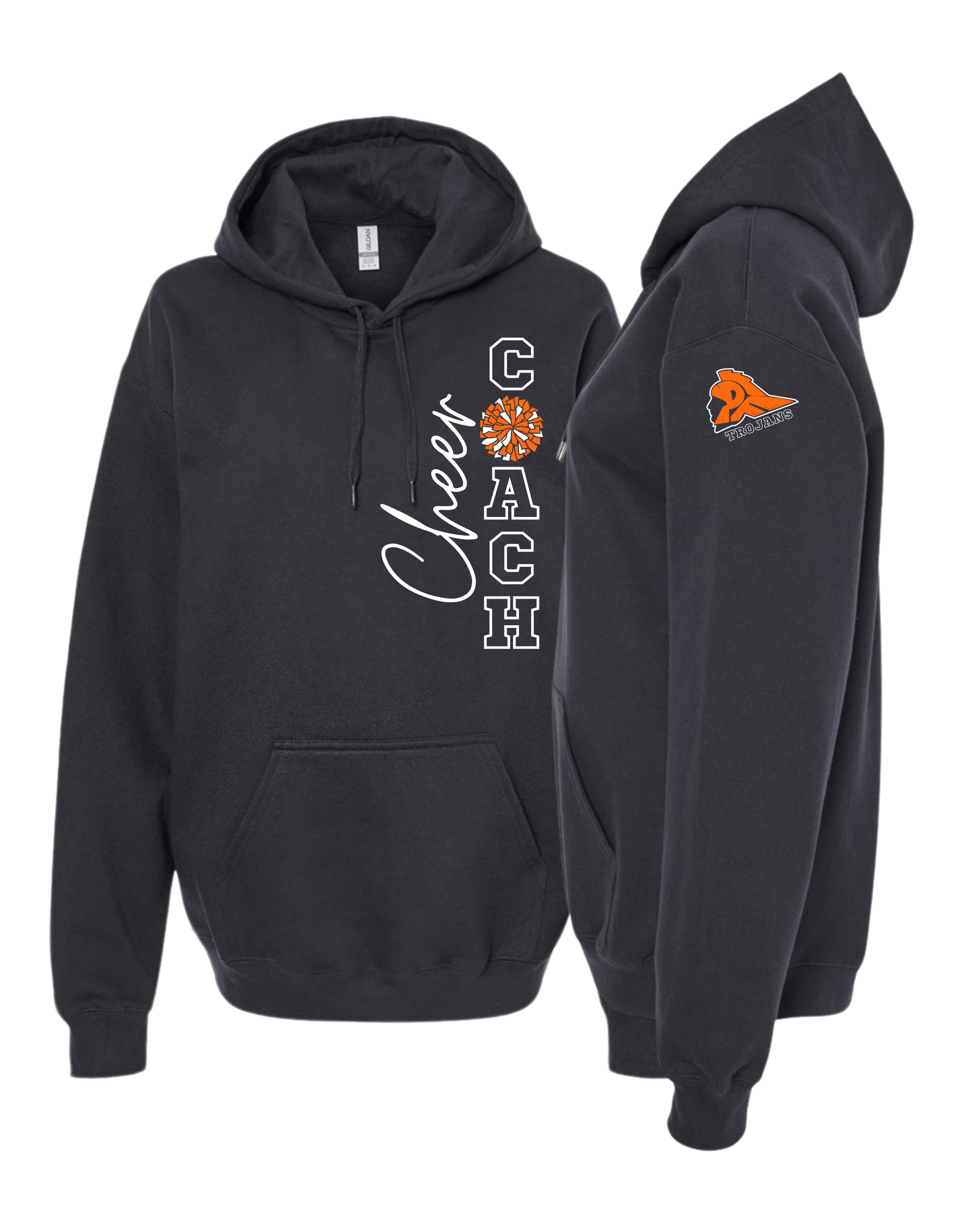 Cheer Coach With Pom Hooded Sweatshirt - Adult