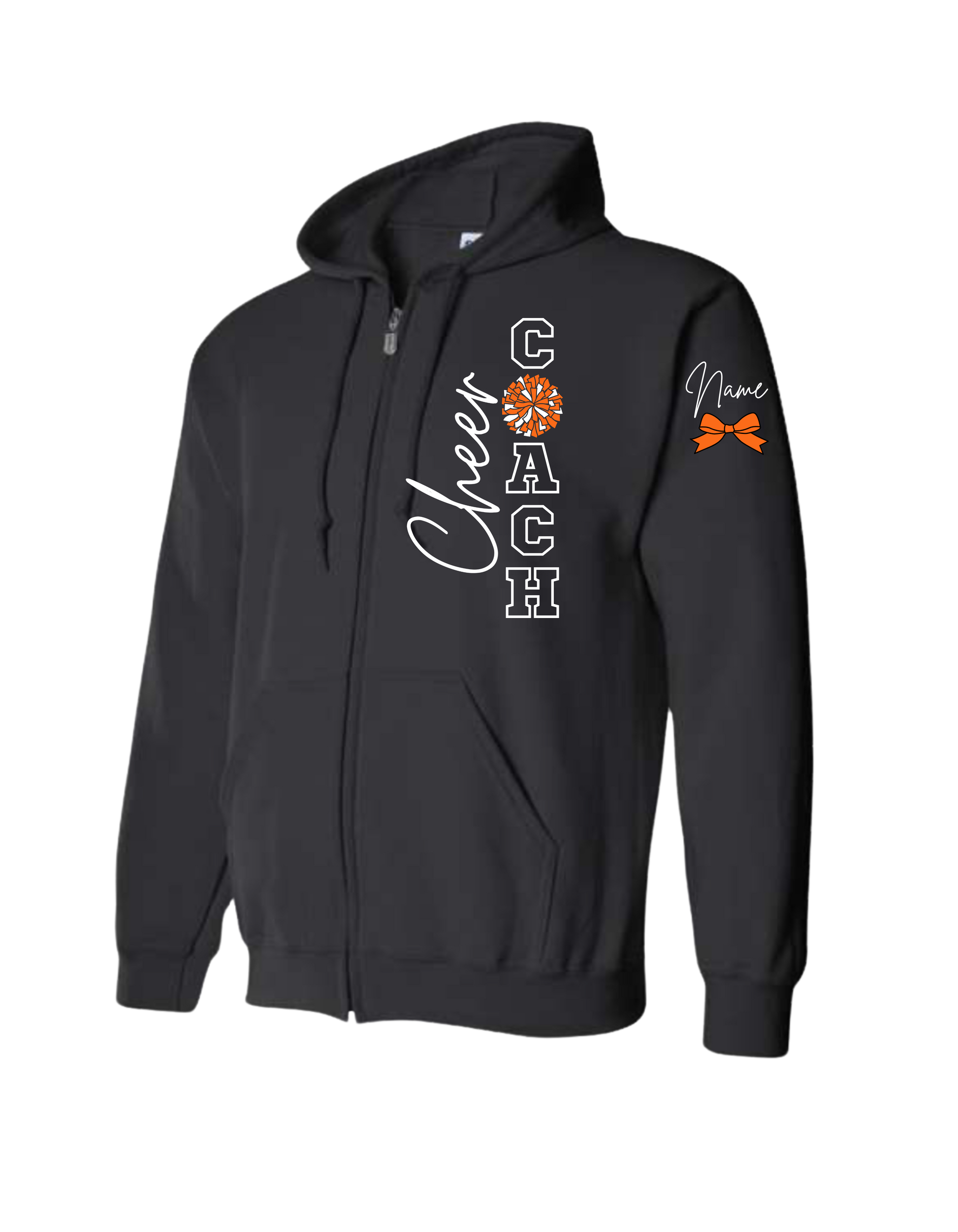 Cheer Coach With Pom Hooded Zip-up - Adult