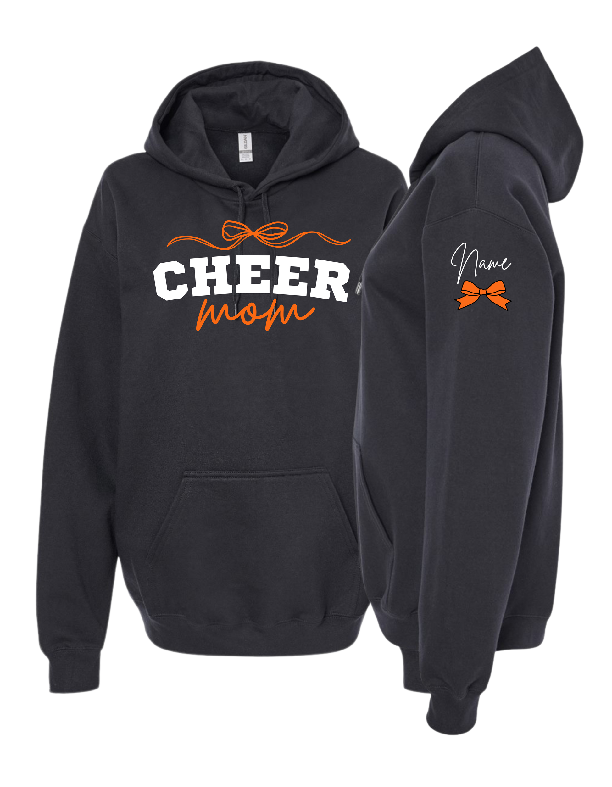 Cheer Mom With Bow 2 Hooded Sweatshirt - Adult