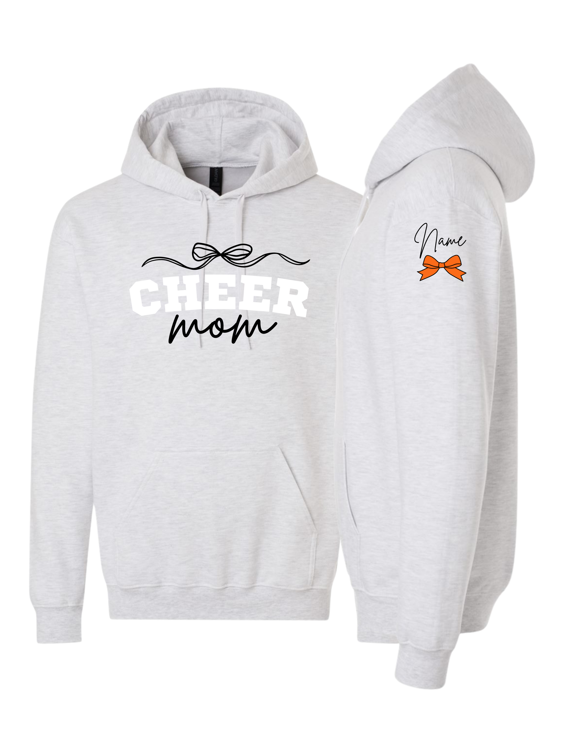 Cheer Mom With Bow 2 Hooded Sweatshirt - Adult