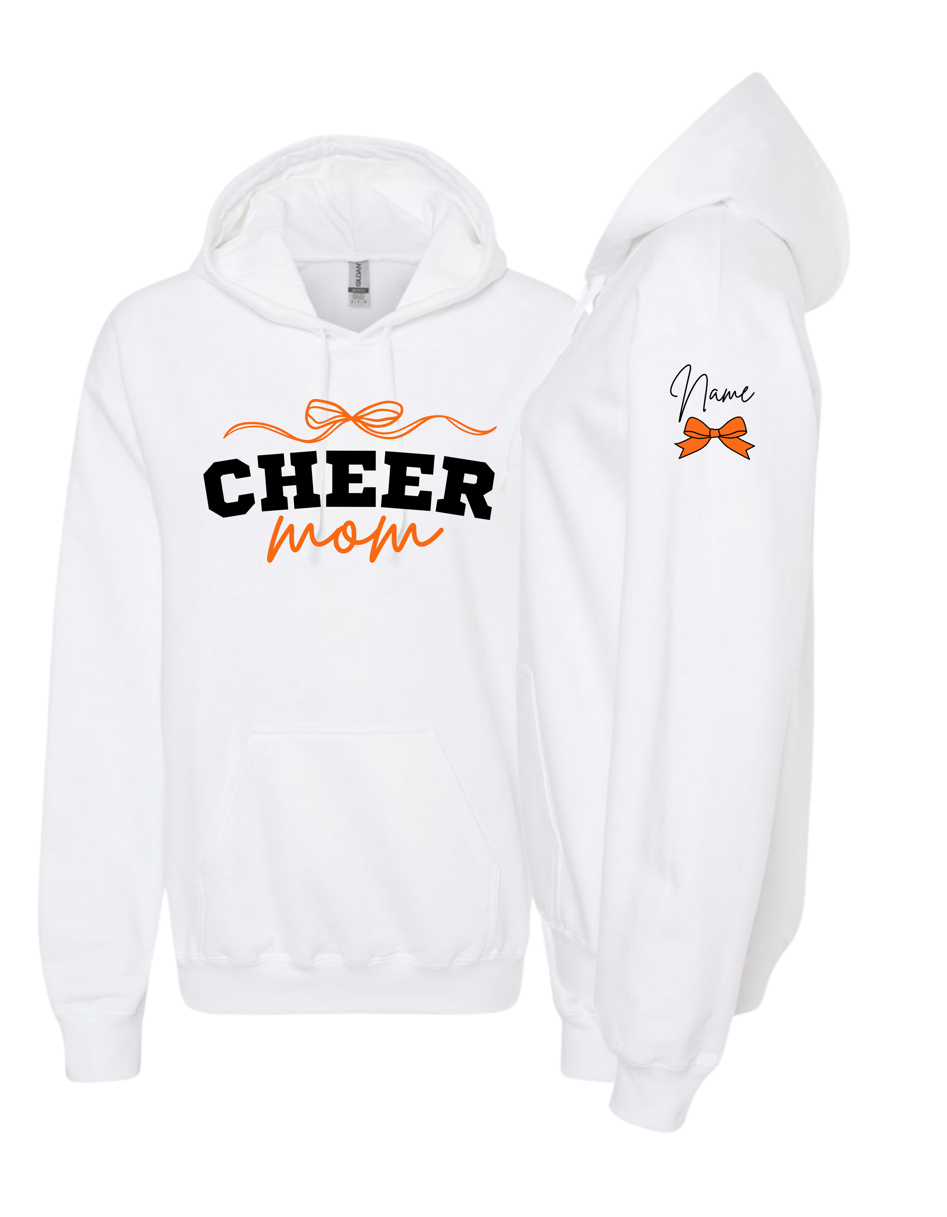 Cheer Mom With Bow 2 Hooded Sweatshirt - Adult