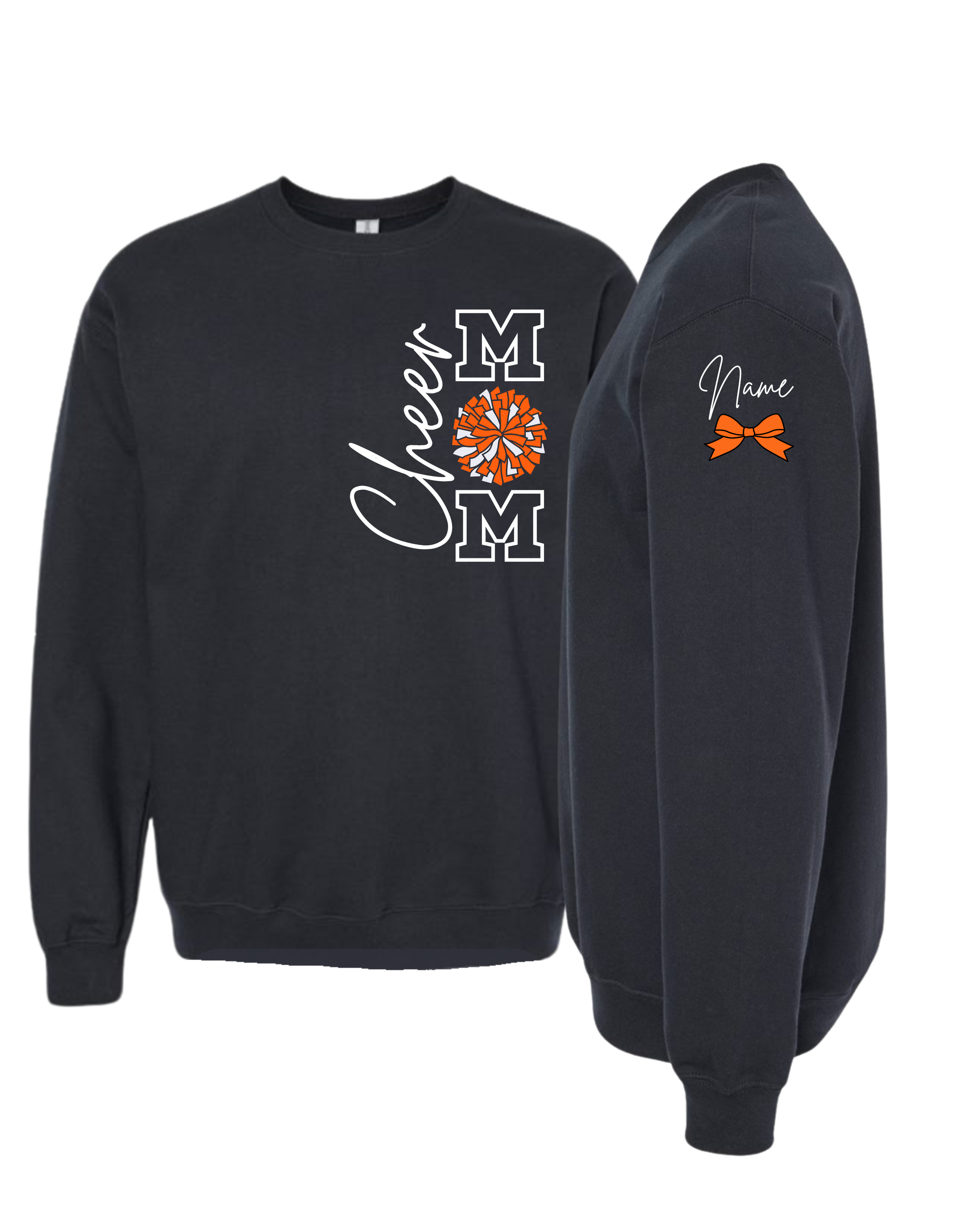 Cheer Mom with Pom Crewneck Sweatshirt - Adult