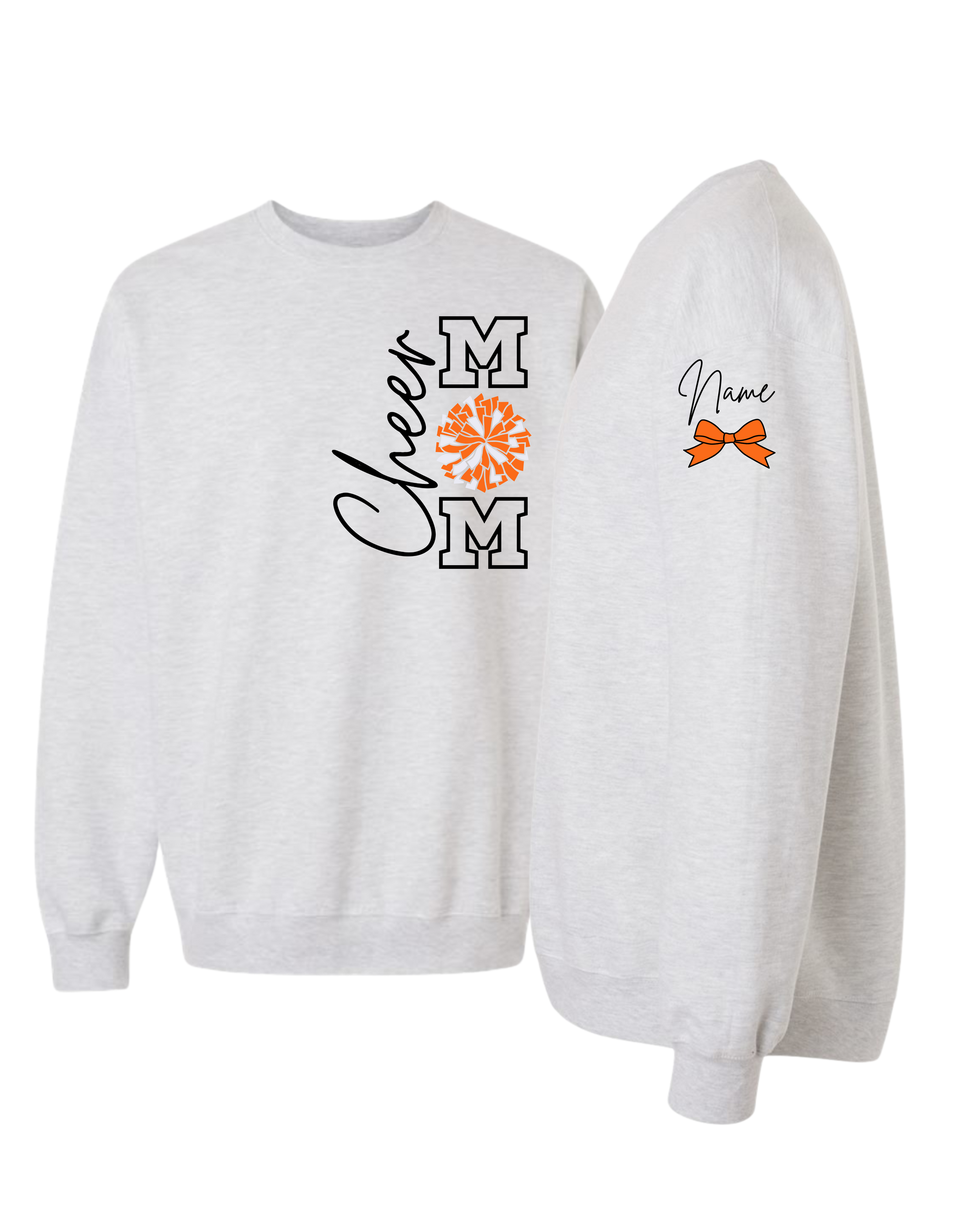 Cheer Mom with Pom Crewneck Sweatshirt - Adult