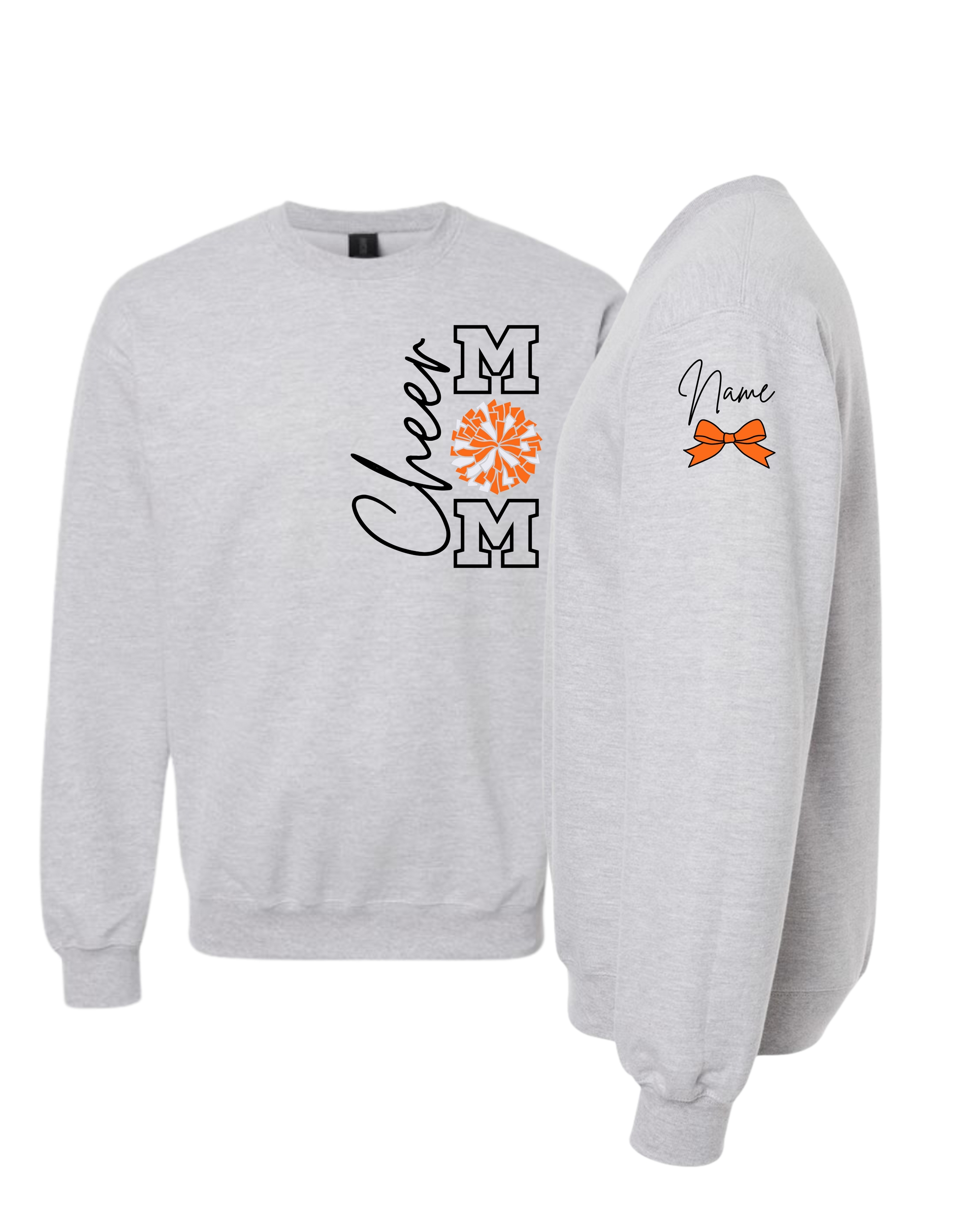 Cheer Mom with Pom Crewneck Sweatshirt - Adult