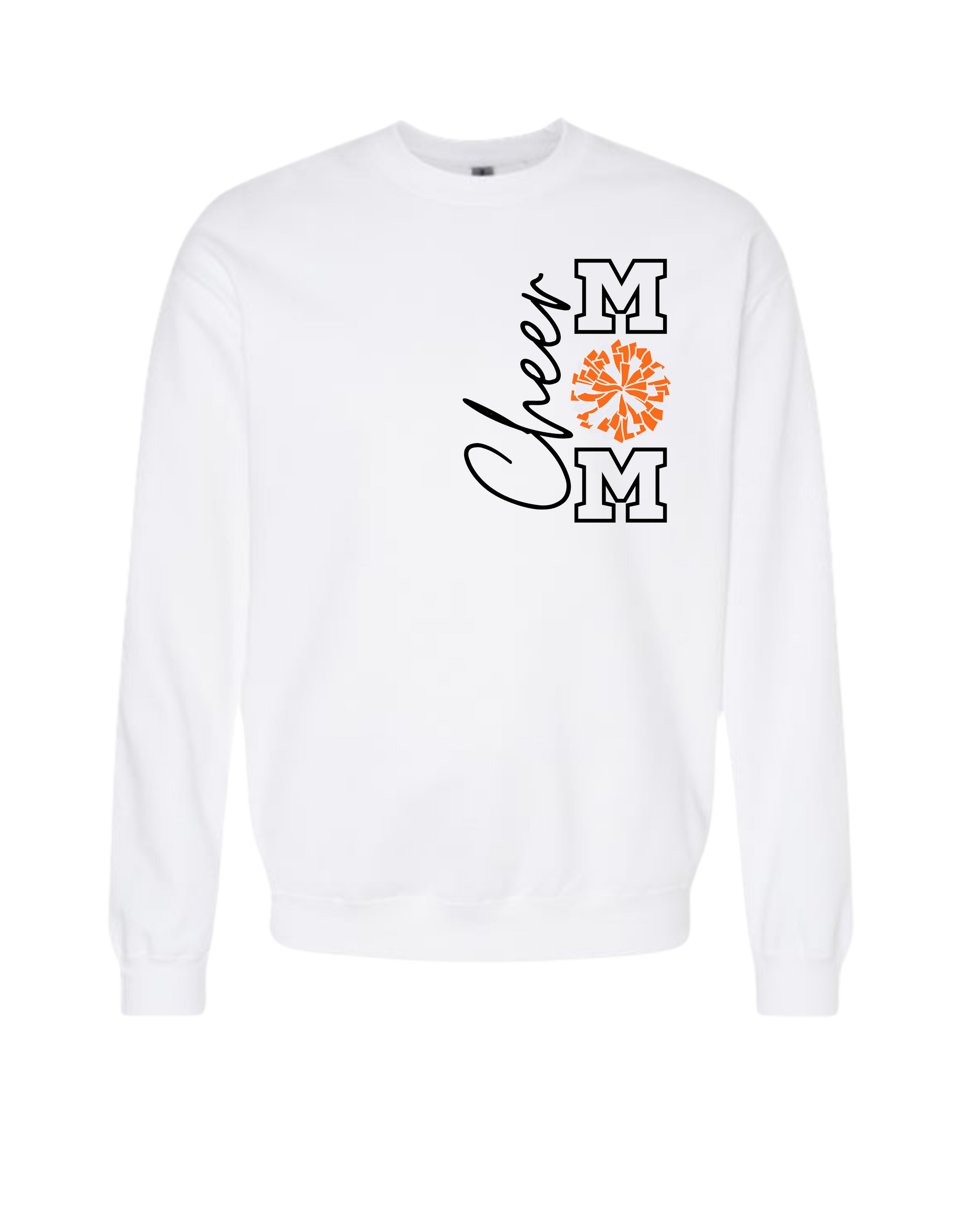 Cheer Mom with Pom Crewneck Sweatshirt - Adult