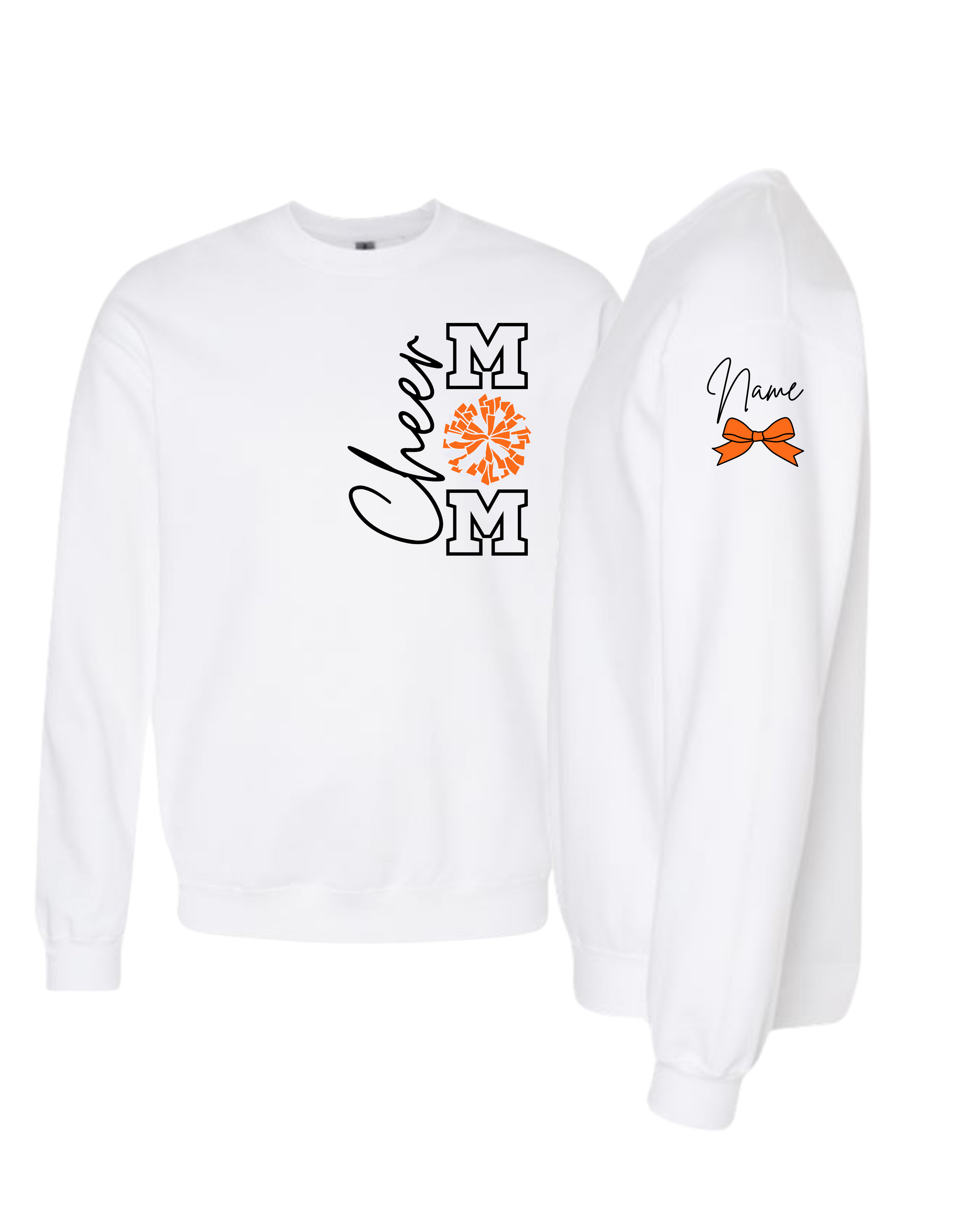 Cheer Mom with Pom Crewneck Sweatshirt - Adult