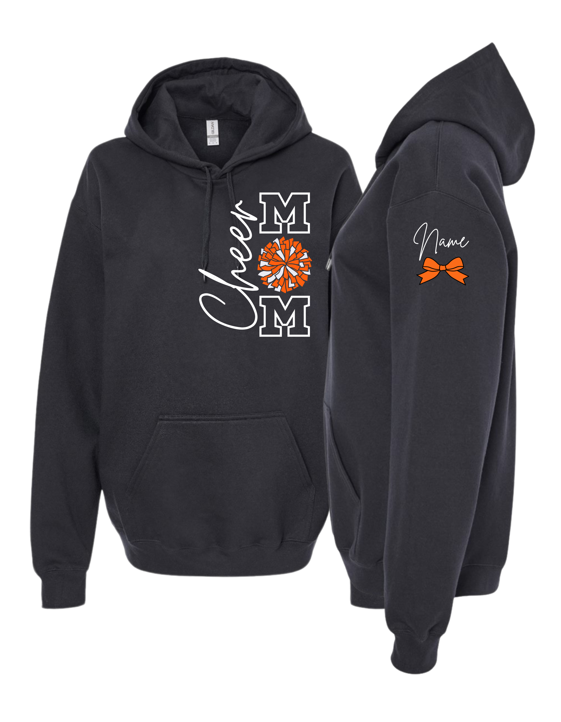 Cheer Mom with Pom Hooded Sweatshirt - Adult
