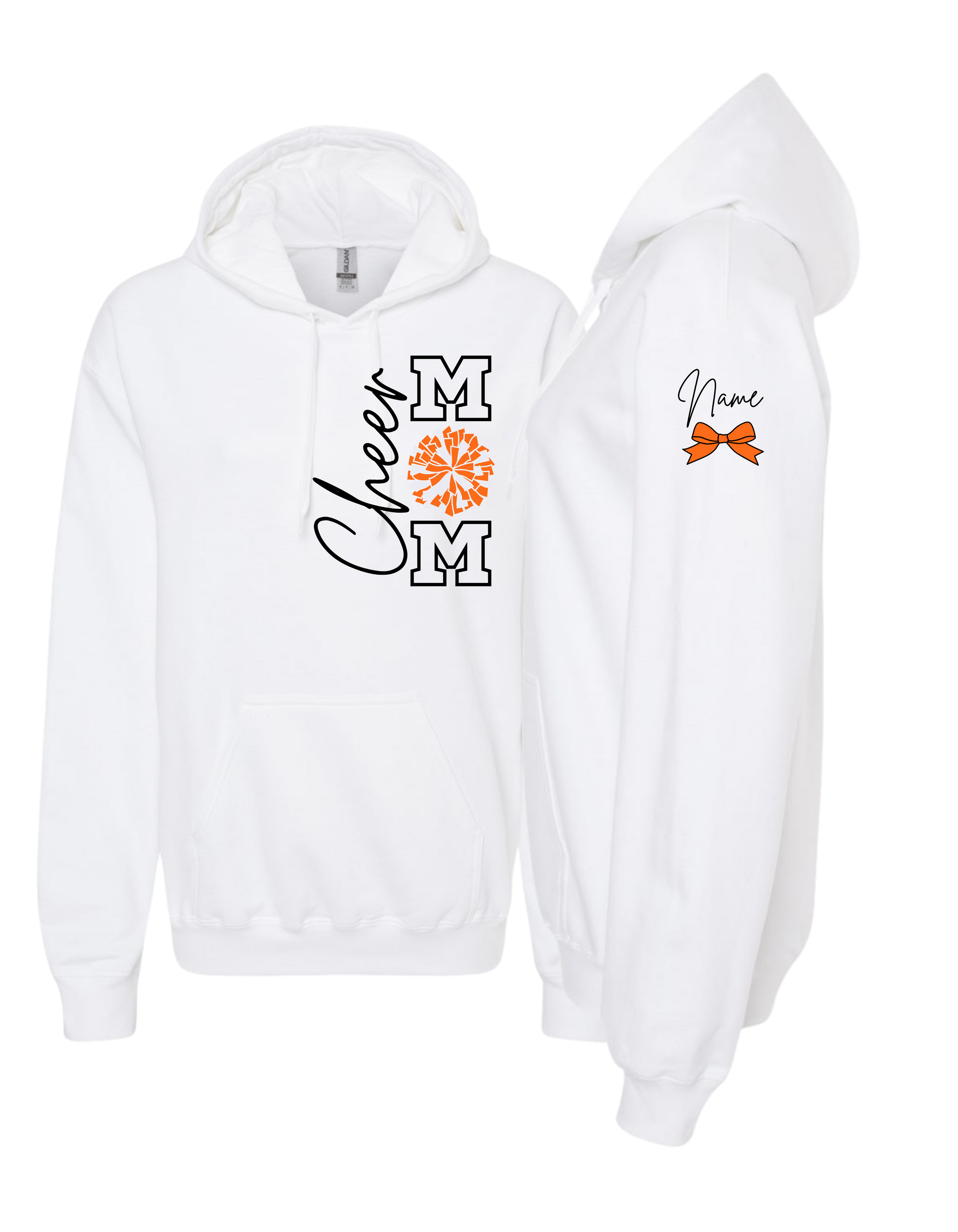 Cheer Mom with Pom Hooded Sweatshirt - Adult