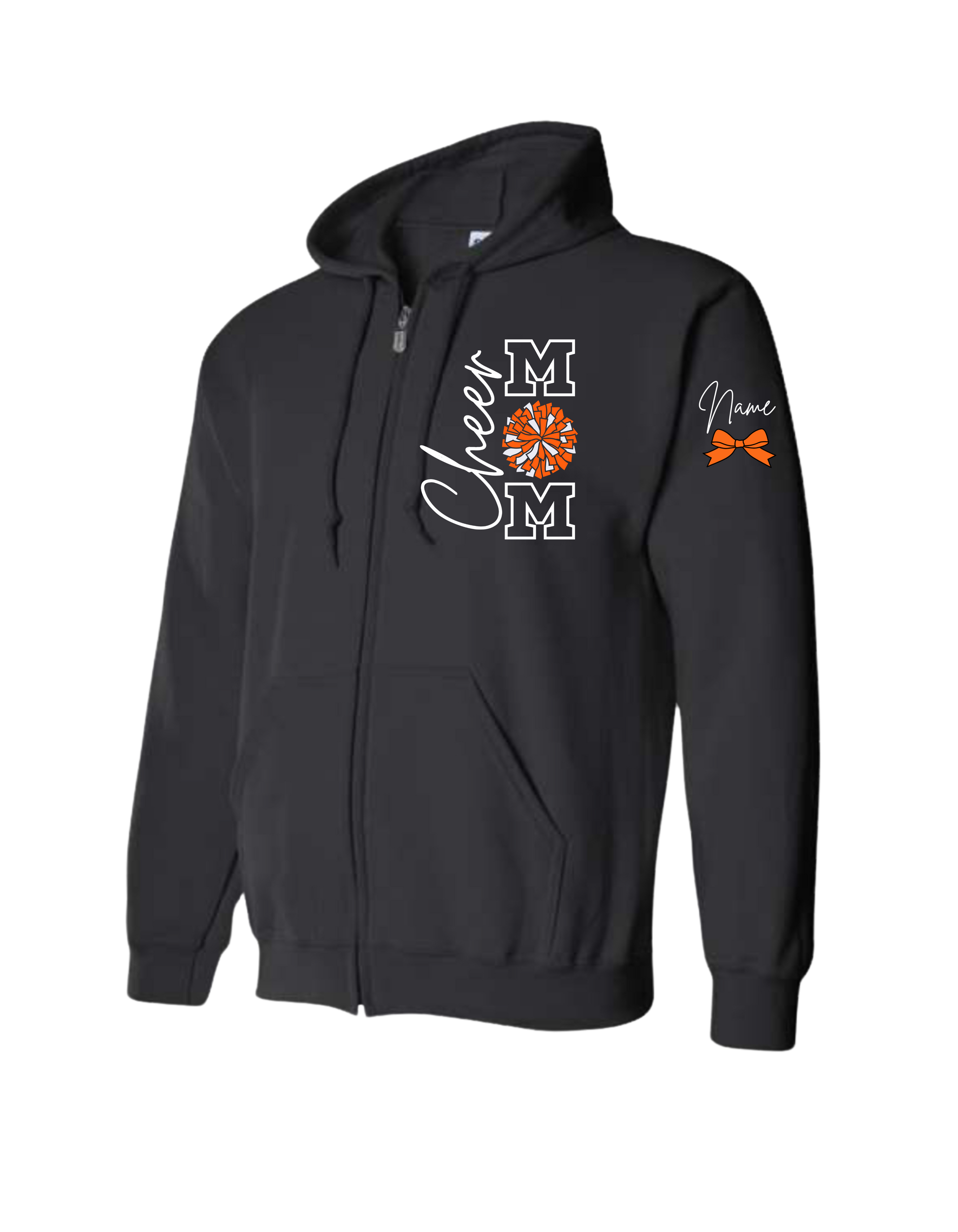 Cheer Mom with Pom Hooded Zip-Up - Adult